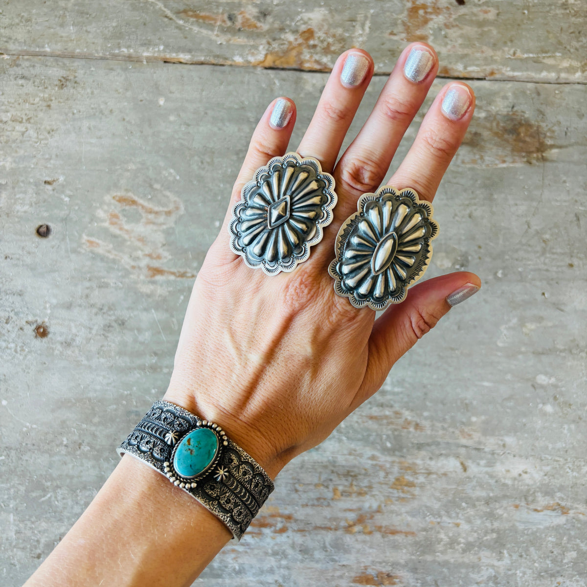 Navajo Arnold Goodluck Sterling Silver Concho Ring