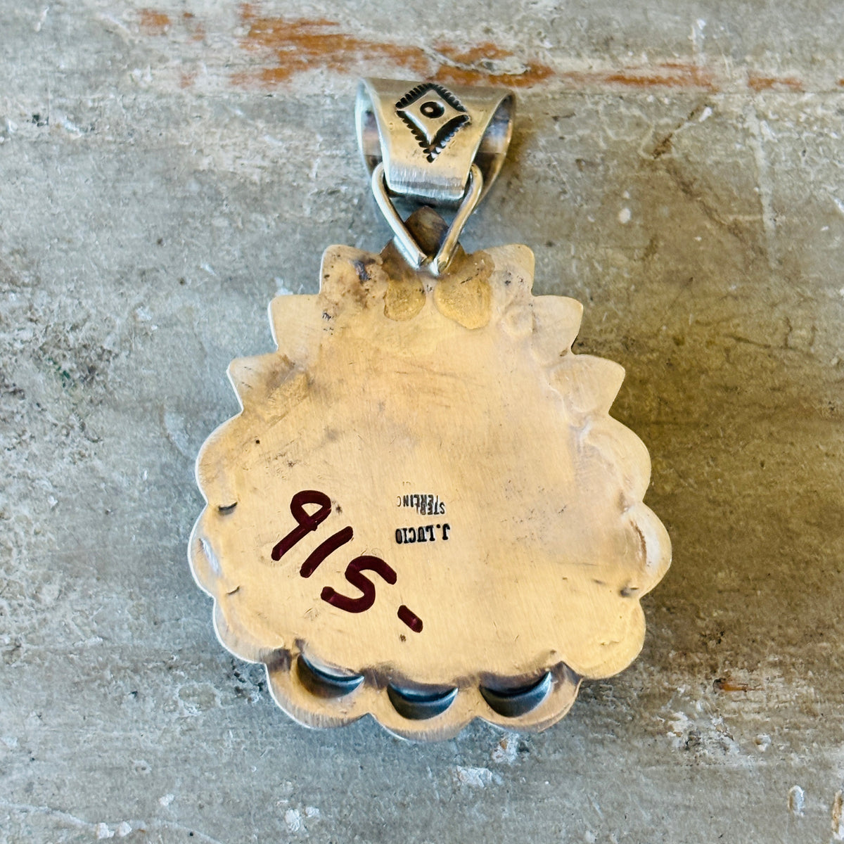 Navajo Jeff Lucio Sterling Silver & Royston Statement Pendant