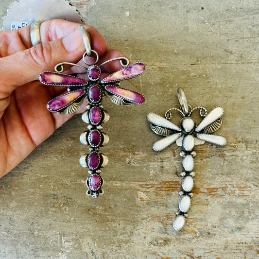 Navajo Mary Tso Sterling Silver Dragonfly Pendants