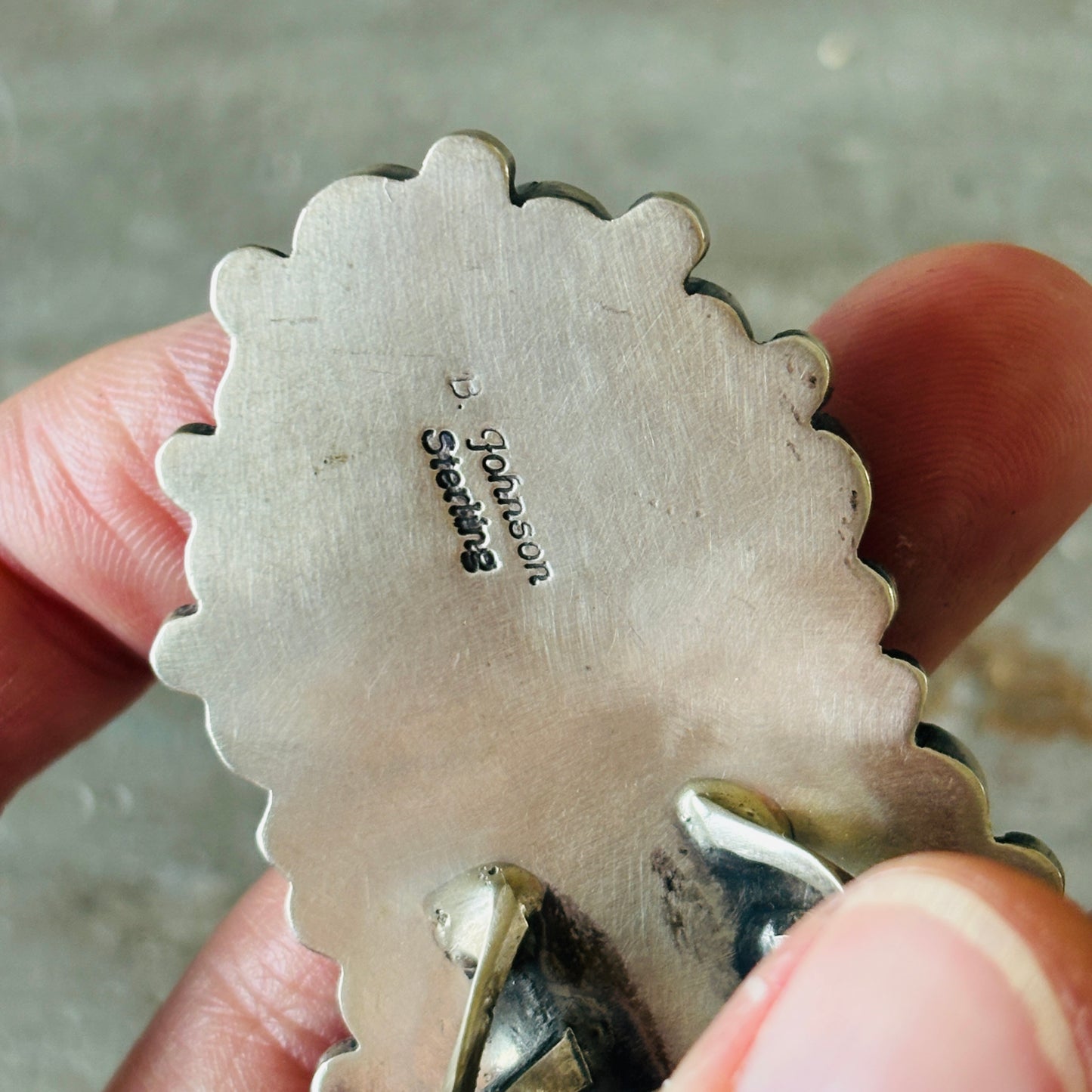 Navajo Bobby Johnson Sterling Silver & Mixed Turquoise Cluster Ring