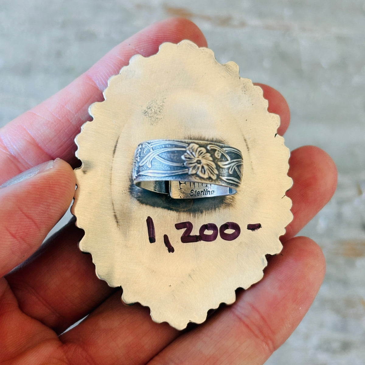 Navajo Kindale Billah Sterling Silver & Hematite Statement Ring