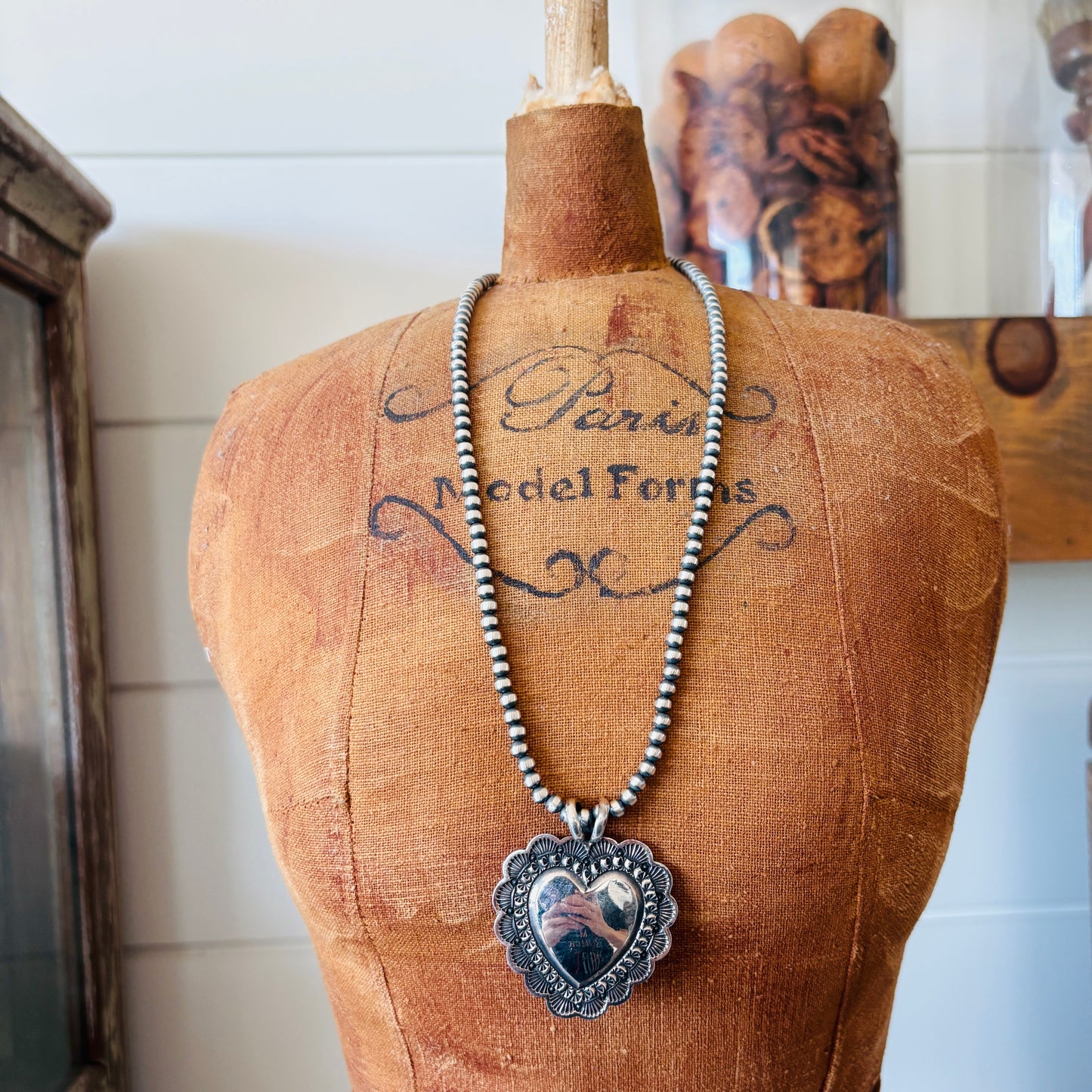 Navajo Sunshine Reeves Sterling Silver Heart Pendant