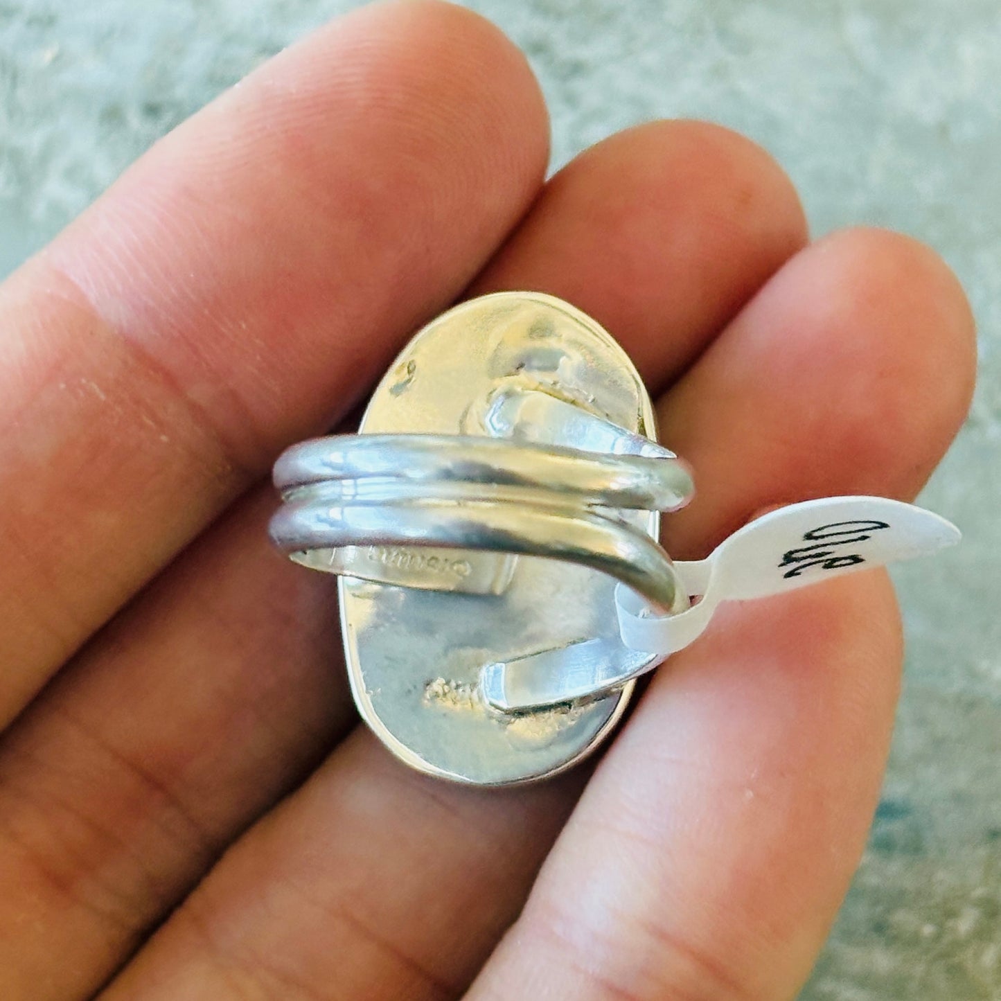 Navajo Mildred Parkhurst Sterling Silver & Sleeping Beauty Turquoise Ring