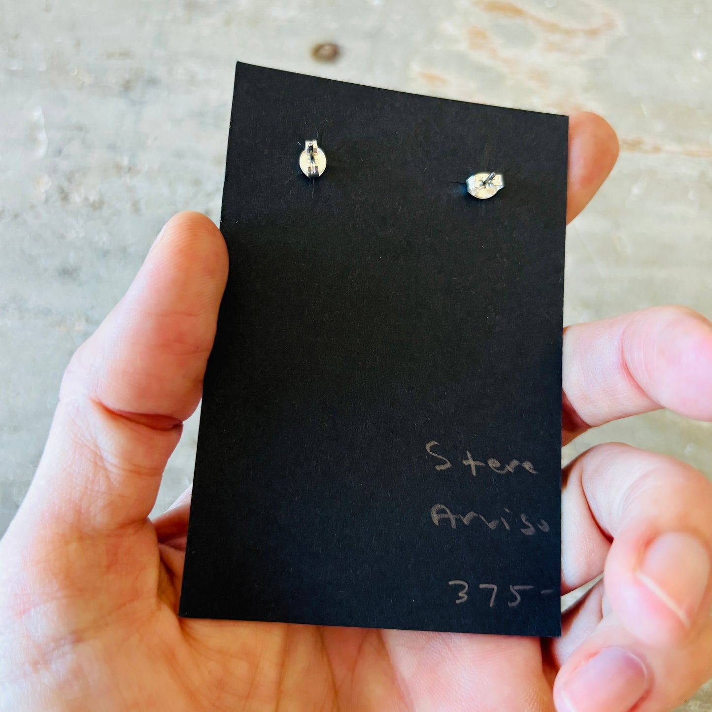 Navajo Steve Arviso Sterling Silver Fan Earrings