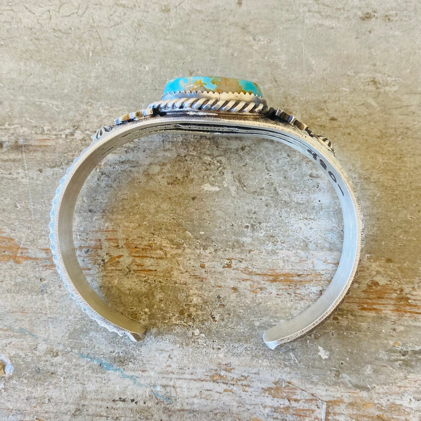 Navajo Kindale Billah Sterling Silver & Kingman Turquoise Stacker Cuff