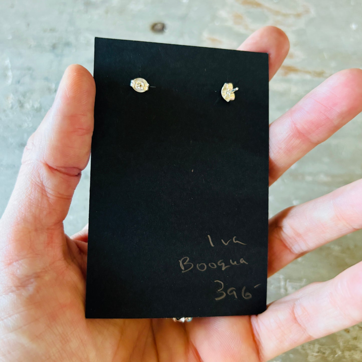 Zuni Iva Booqua Sterling Silver & Turquoise Petit Point Diamond Earrings