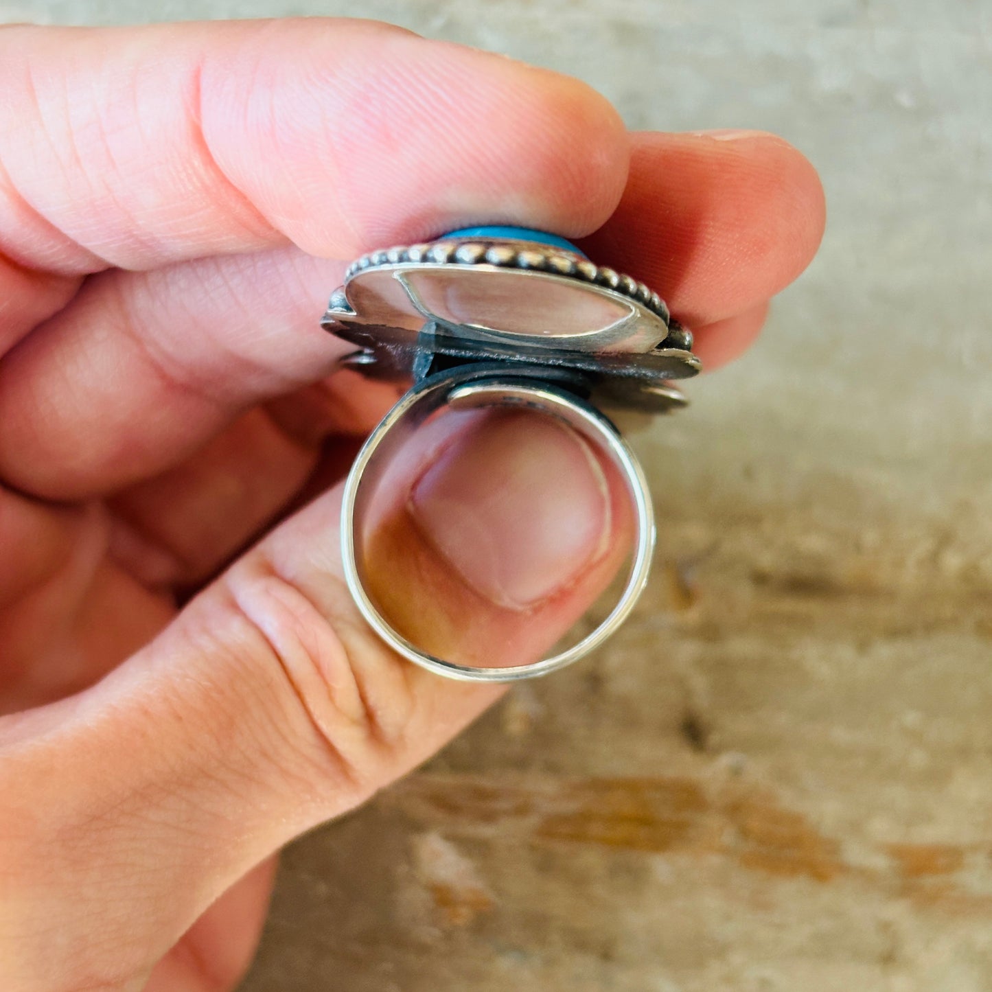 Navajo Braxton Parkett Sterling Silver & Turquoise Statement Ring