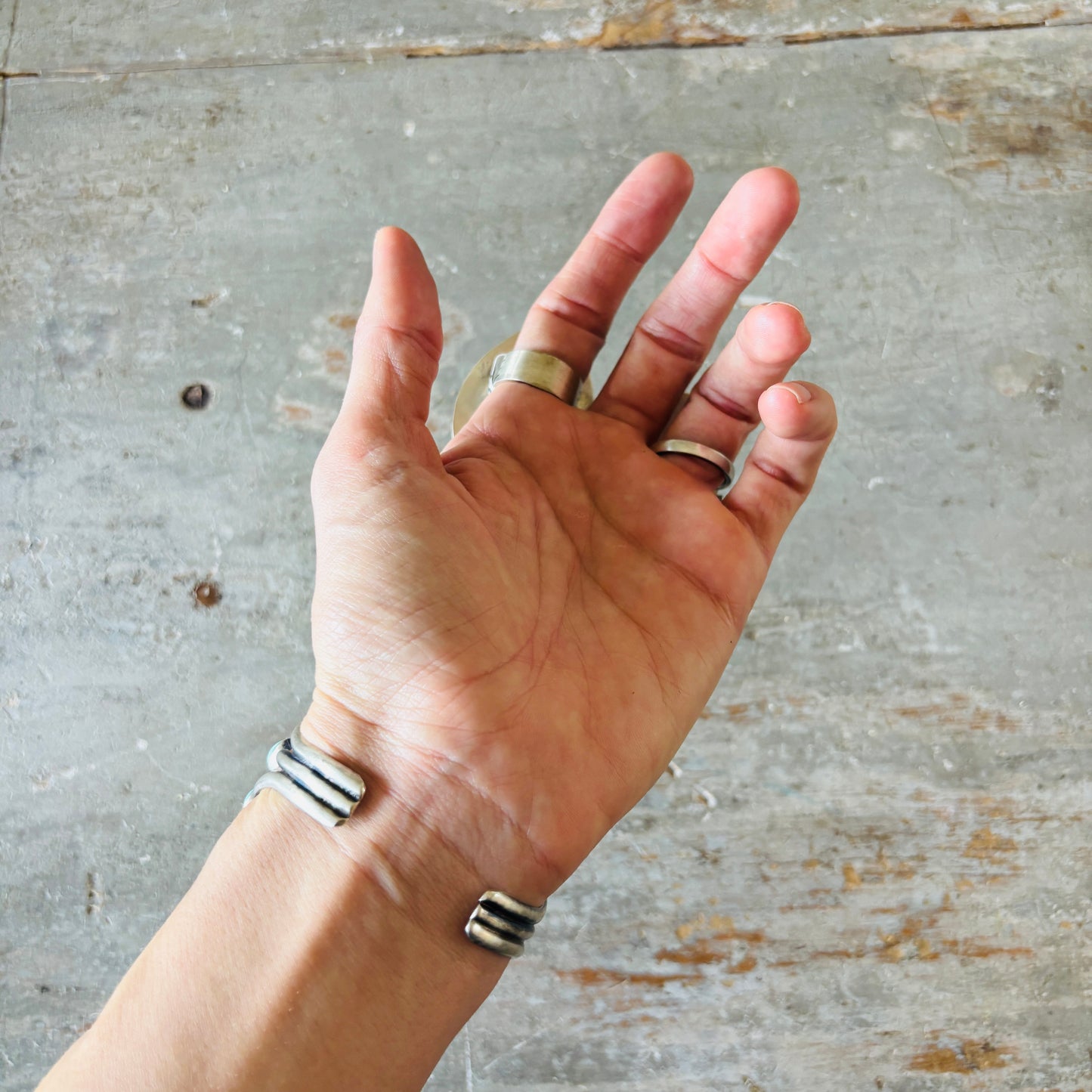 Navajo Bobby Johnson Sterling Silver & #8 Turquoise Cluster Cuff!