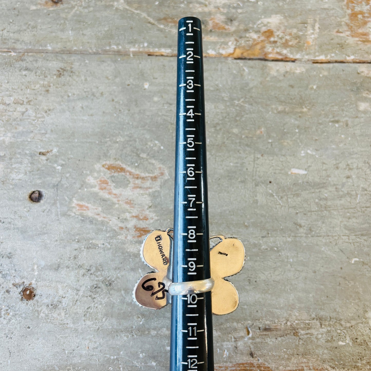 Navajo D. Howard Sterling Silver & Mixed Turquoise Butterfly Statement Ring