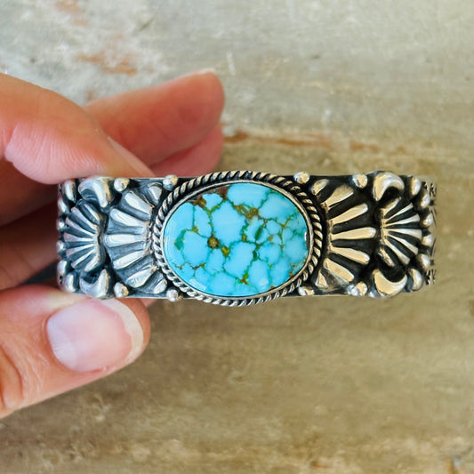Navajo Tsosie Willie Sterling Silver & Web Kingman Stacker Cuff