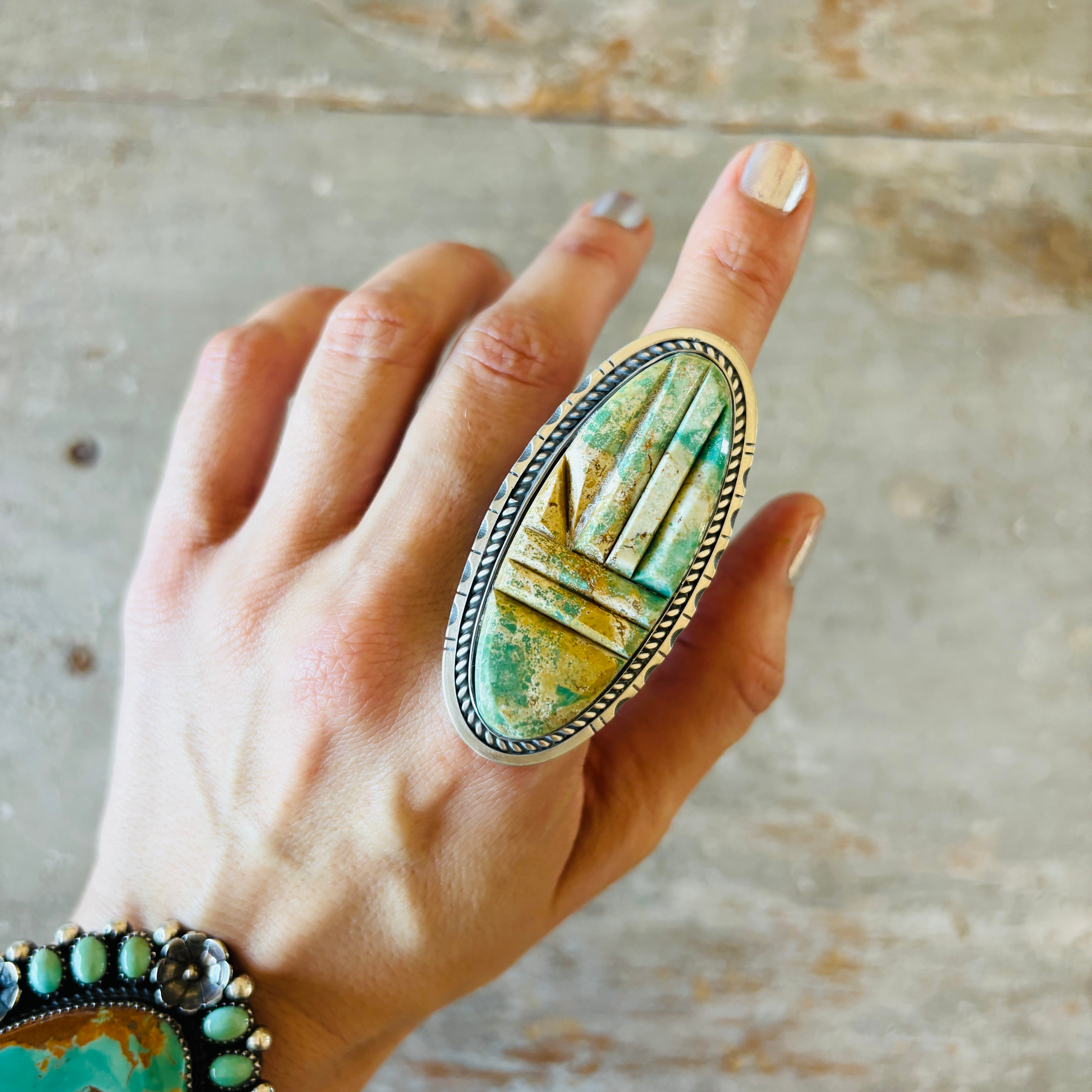 Navajo Walter Vandever Sterling Silver & Sonoran Turquoise