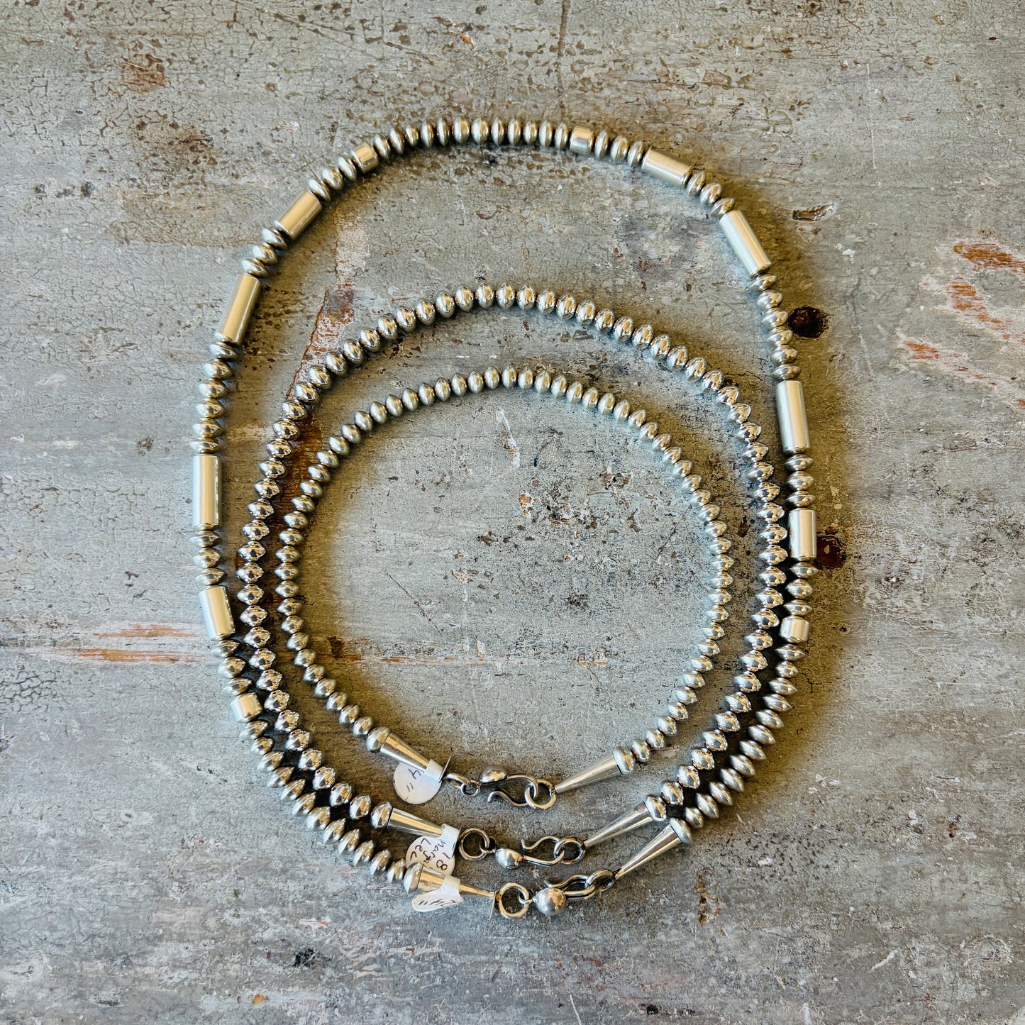Navajo Margaret Lee Sterling Silver Handmade Pearls Necklace