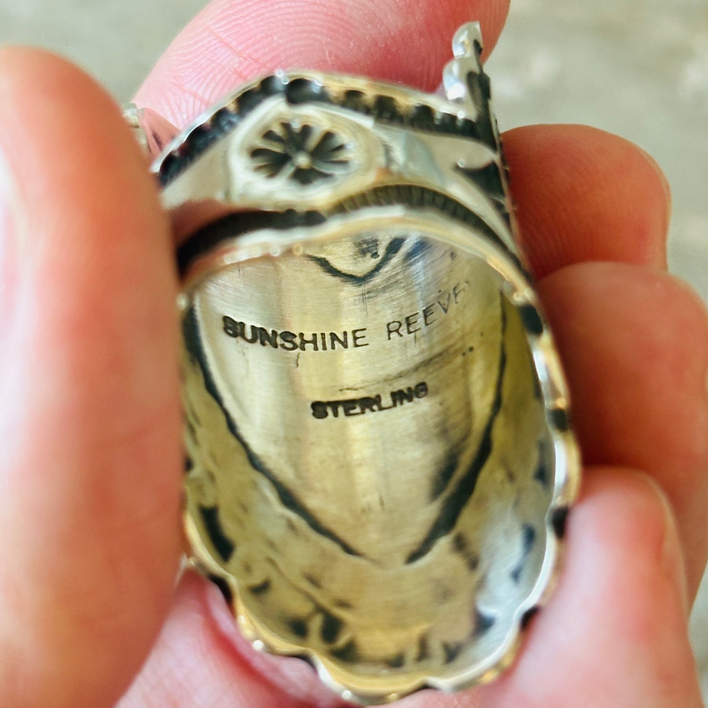 Navajo Sunshine Reeves Sterling Silver Heart Ring (Copy)
