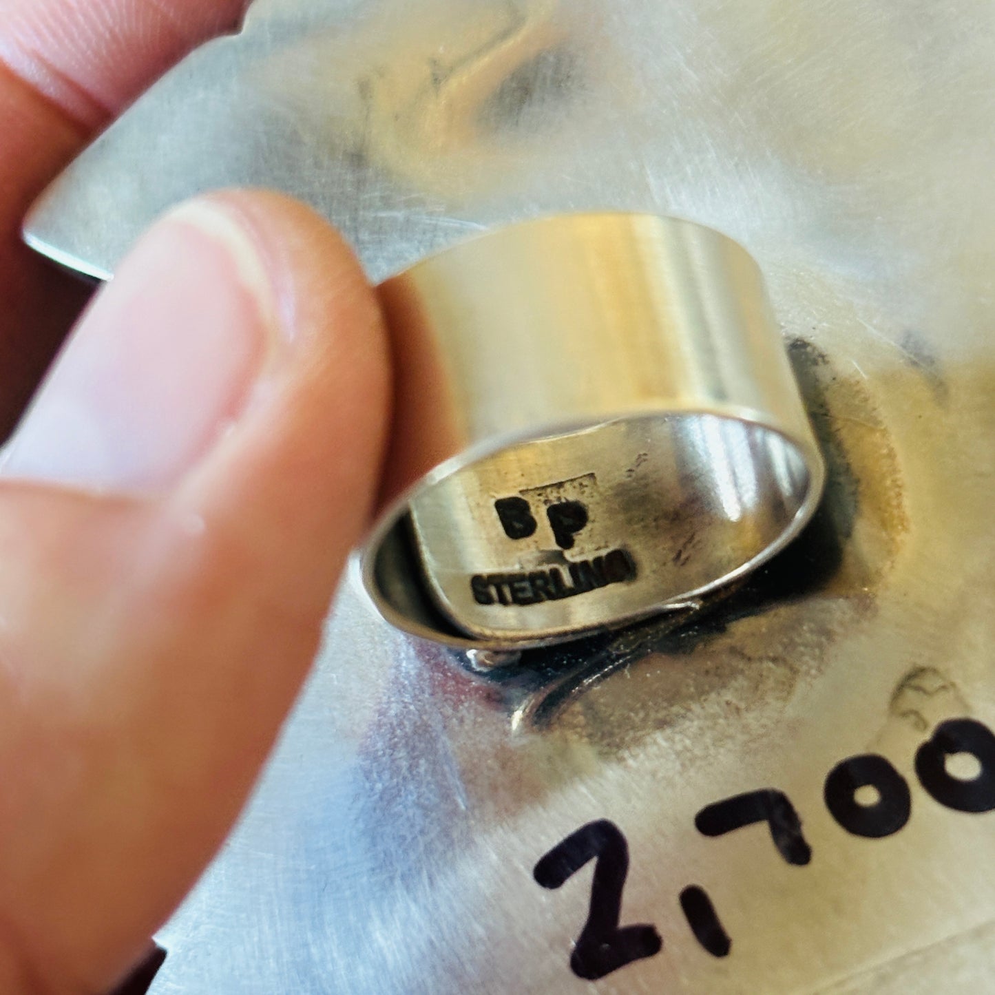 Navajo Brenda Pete Sterling Silver & Mixed Nevada Turquoise Cluster Ring