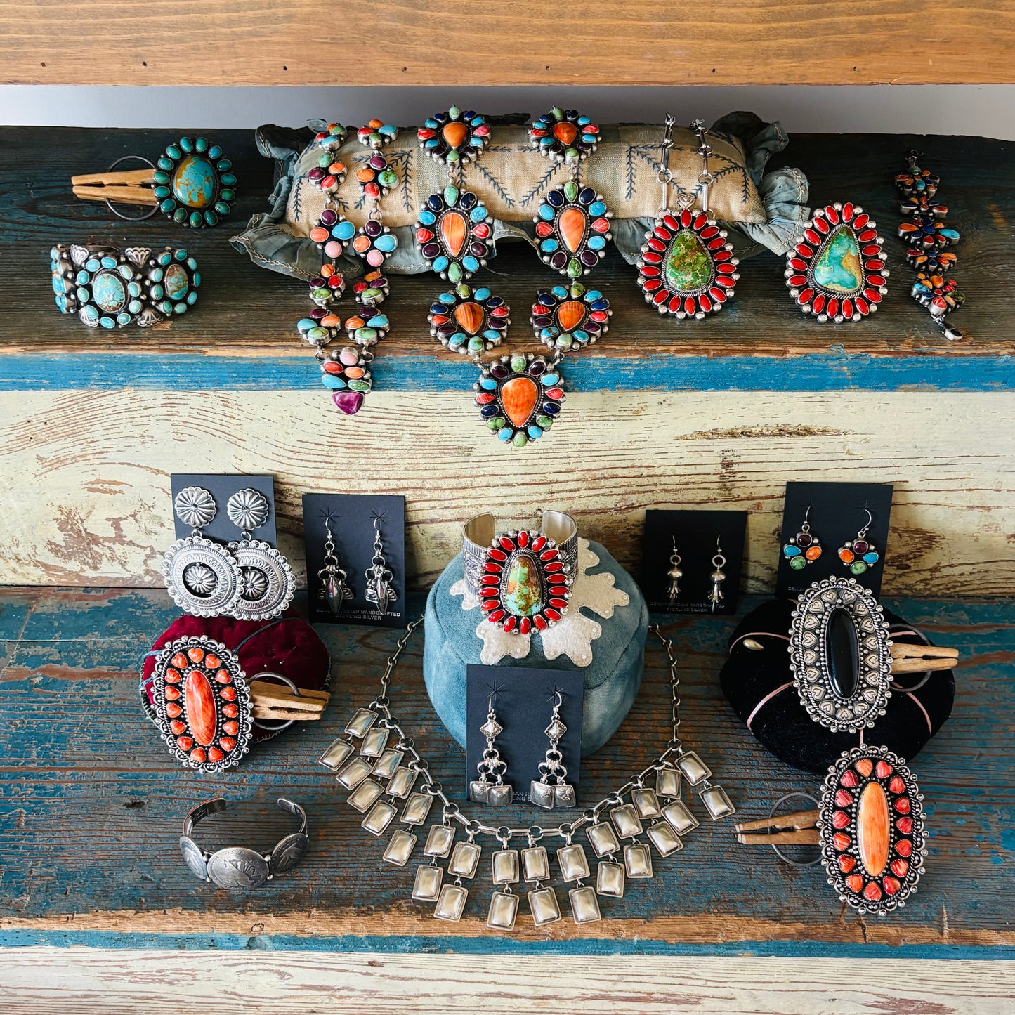 Navajo Dakota Willie Sterling Silver Charm Earrings