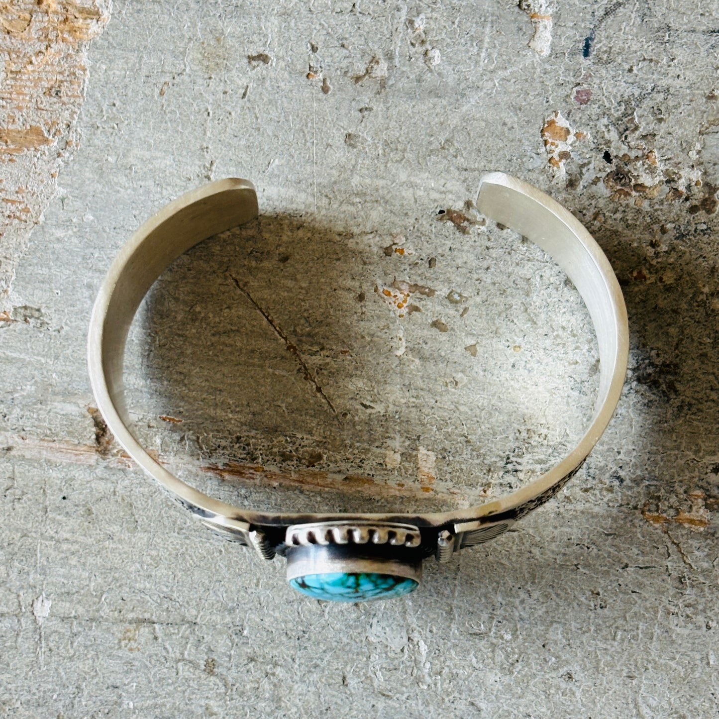 Navajo Herman Smith Sterling Silver & Web Kingman Stacker Cuff