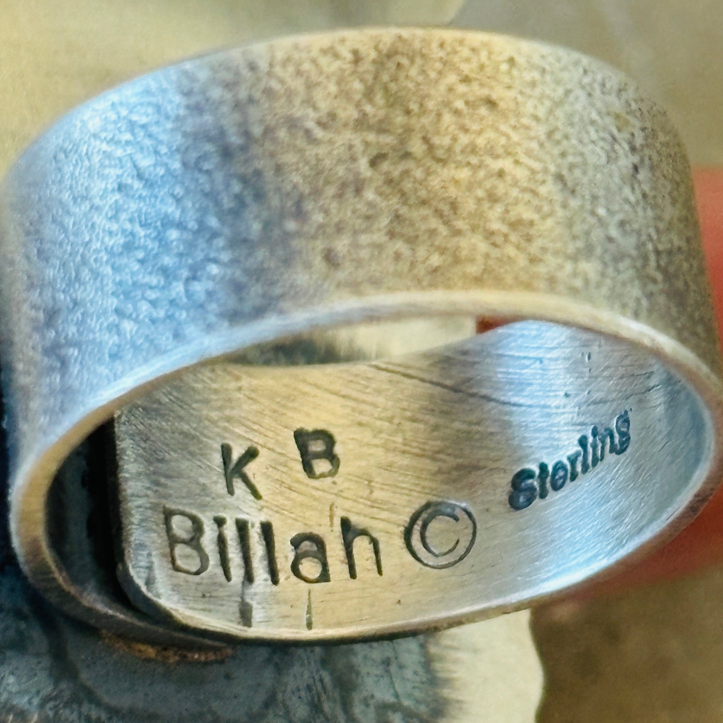 Navajo Kindale Billah Sterling Silver & Campitos Turquoise Rough Rider Ring
