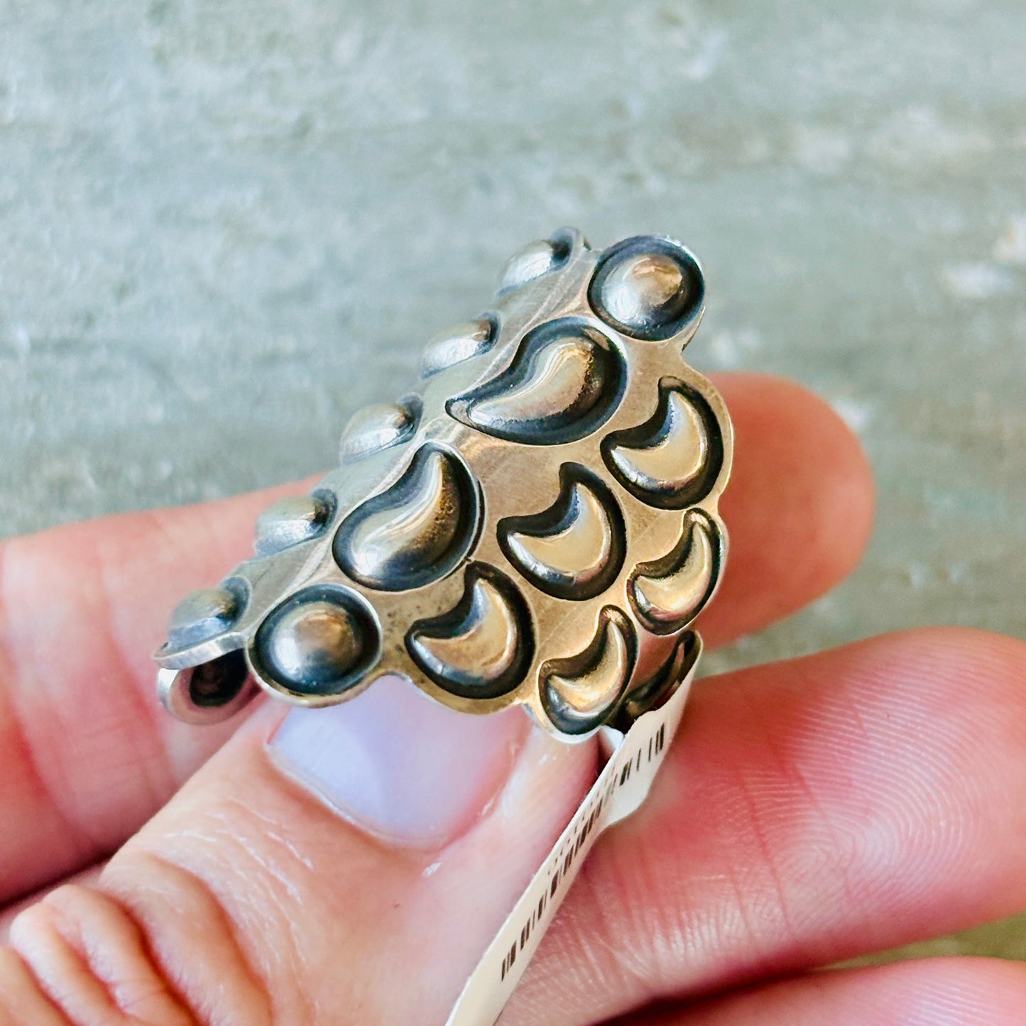 Navajo Alex Sanchez Sterling Silver Repousse Ring