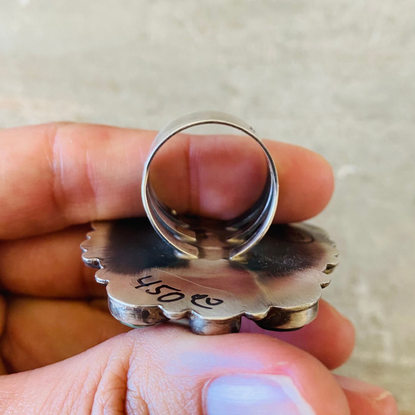 Navajo Anthony Skeets Sterling Silver Multi Stone Ring