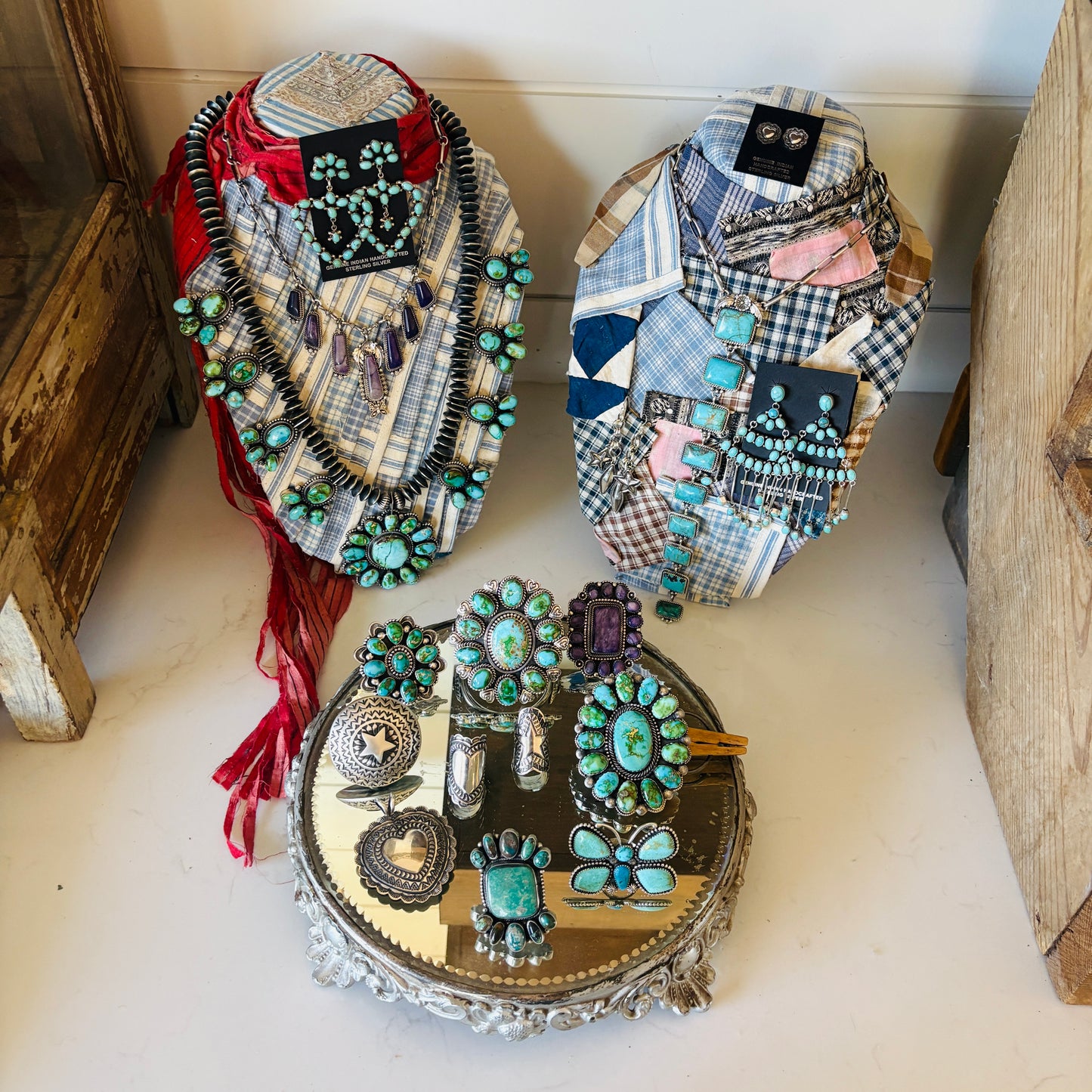 Navajo Sheila Becenti Sterling Silver & Mixed Turquoise Ring