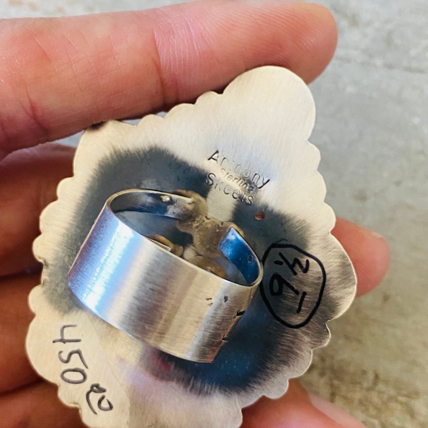 Navajo Anthony Skeets Sterling Silver Multi Stone Ring