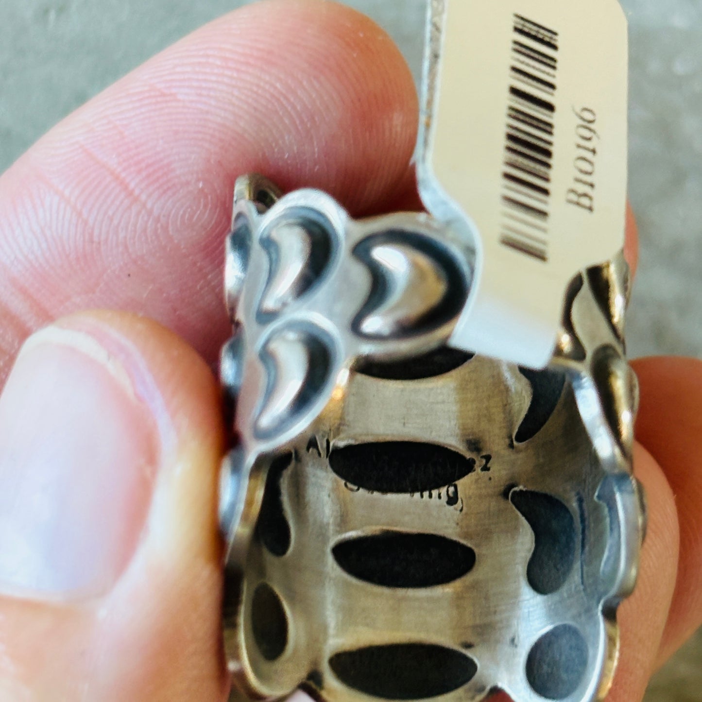 Navajo Alex Sanchez Sterling Silver Repousse Ring