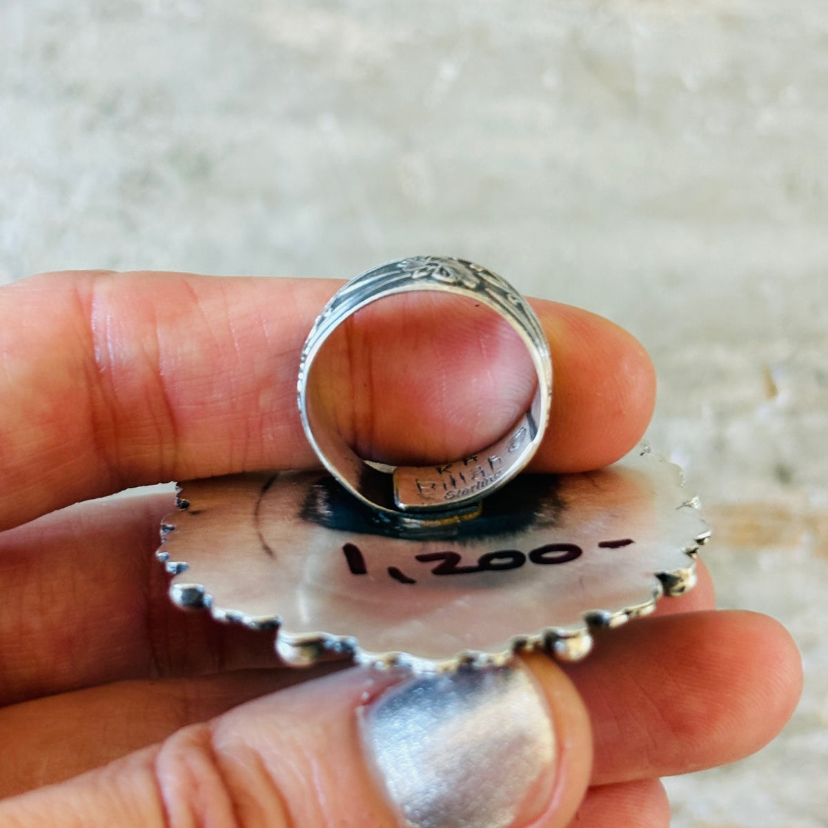 Navajo Kindale Billah Sterling Silver & Hematite Statement Ring