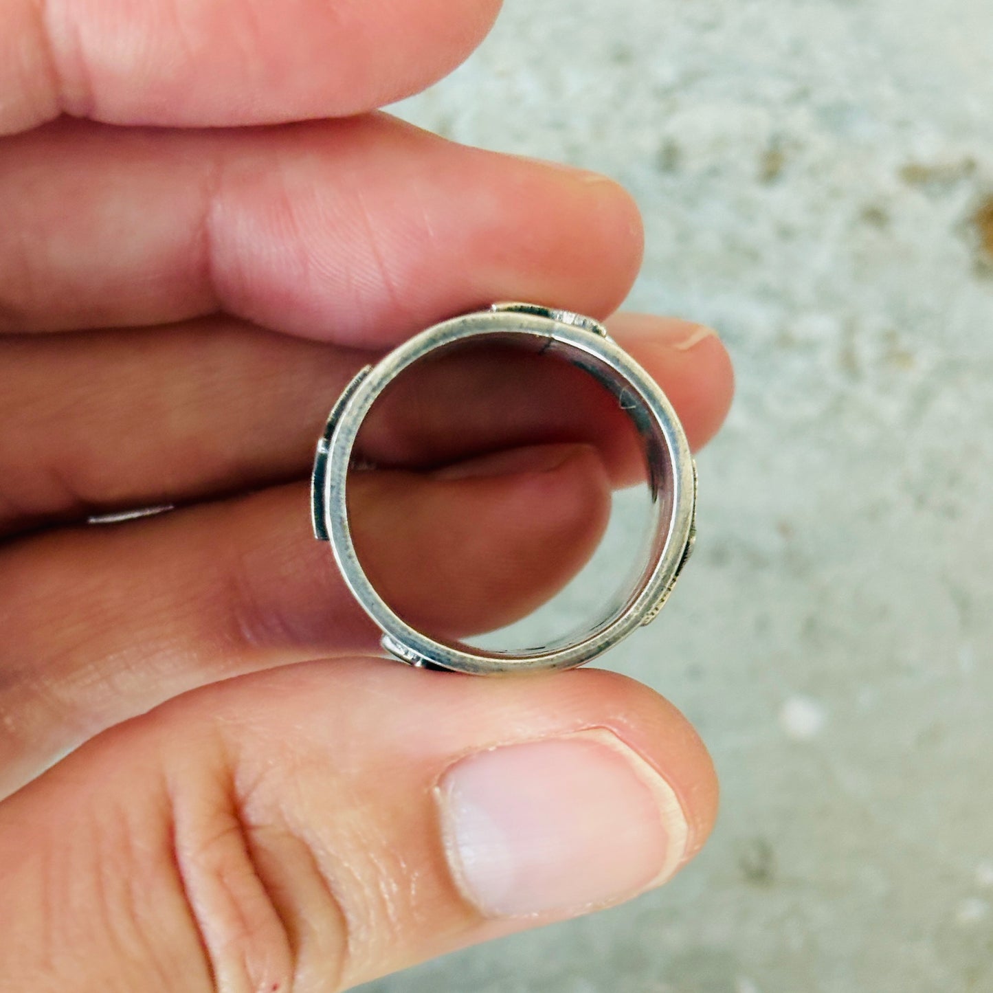 Navajo Andy Cadman Sterling Silver Stars Ring