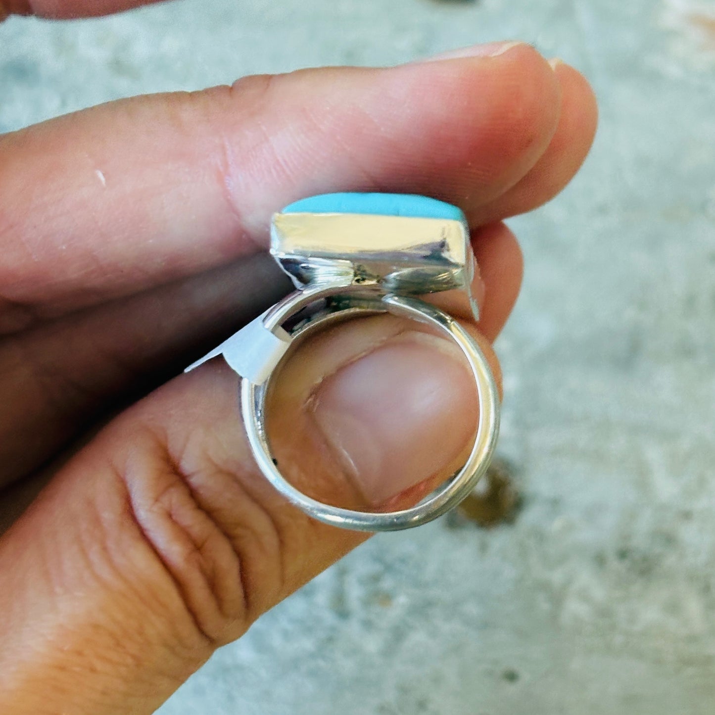 Navajo Mildred Parkhurst Sterling Silver & Sleeping Beauty Turquoise Ring