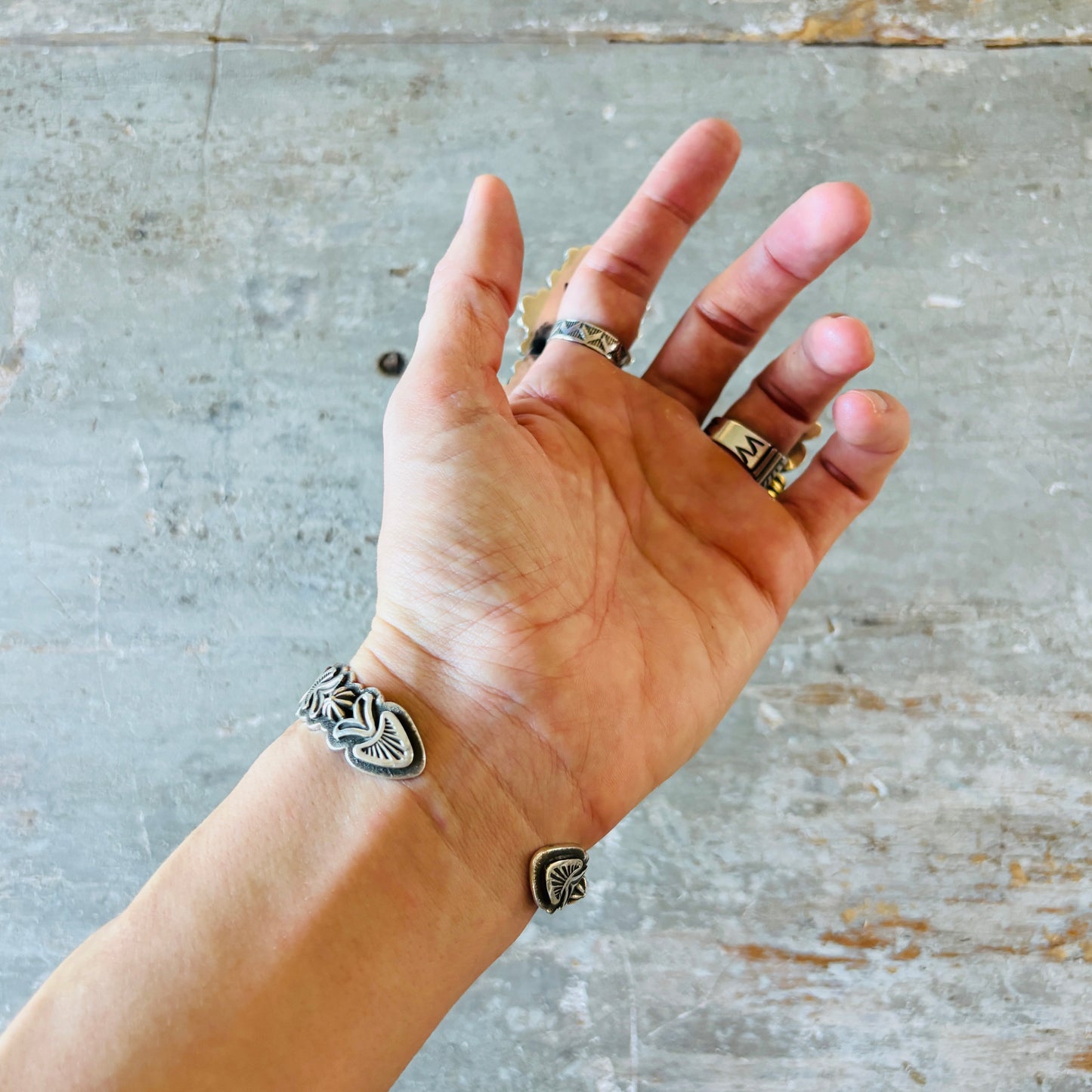 Navajo Thomas Jim Sterling Silver Stacker Cuff