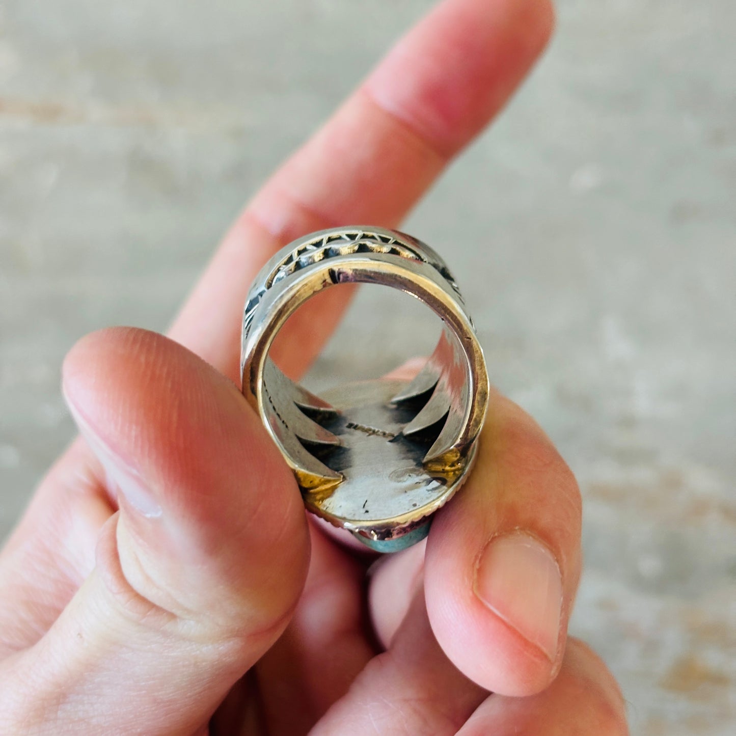 Navajo Tommy Jackson Sterling Silver & Kingman Ring