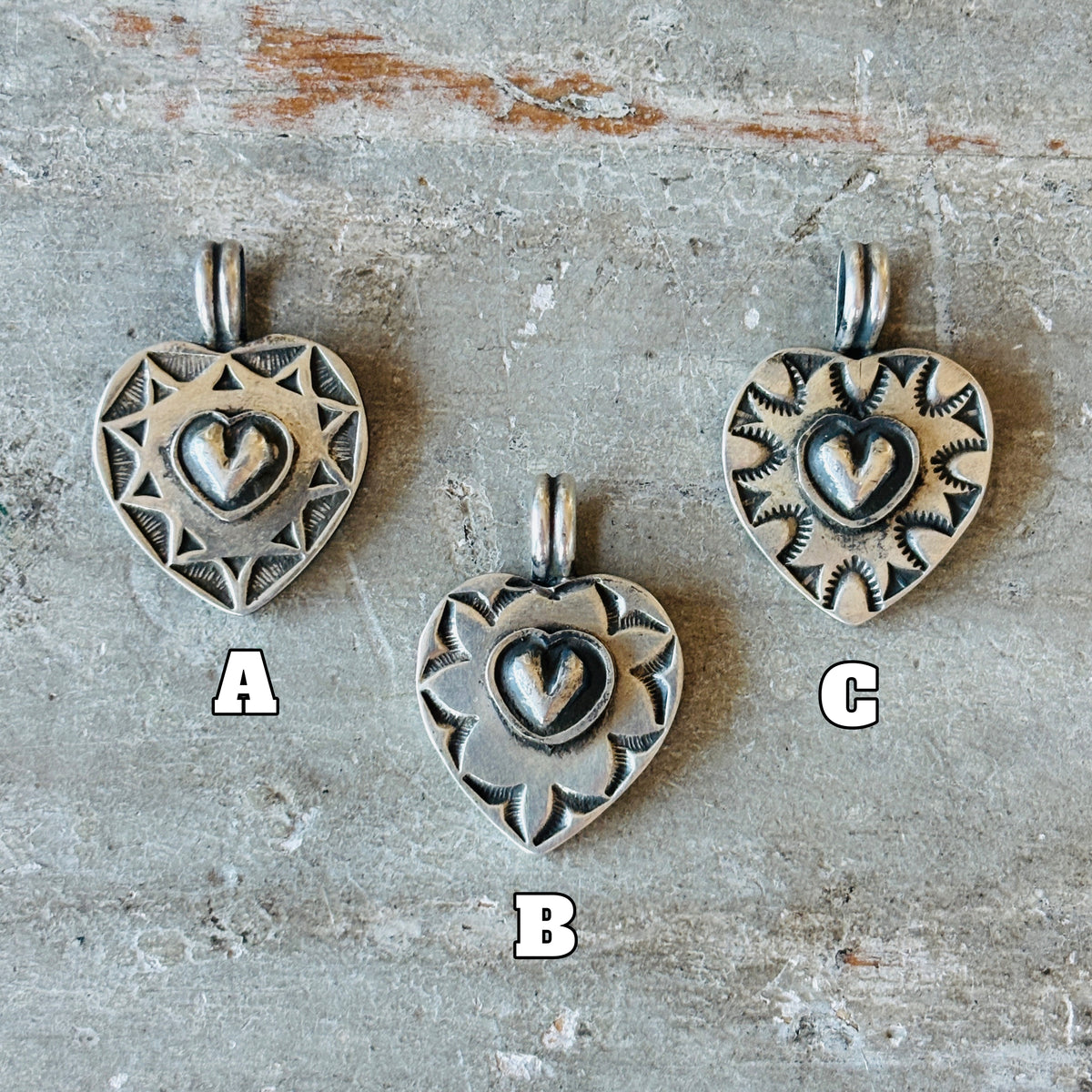 Navajo Bo Reeves Sterling Silver Heart Pendant