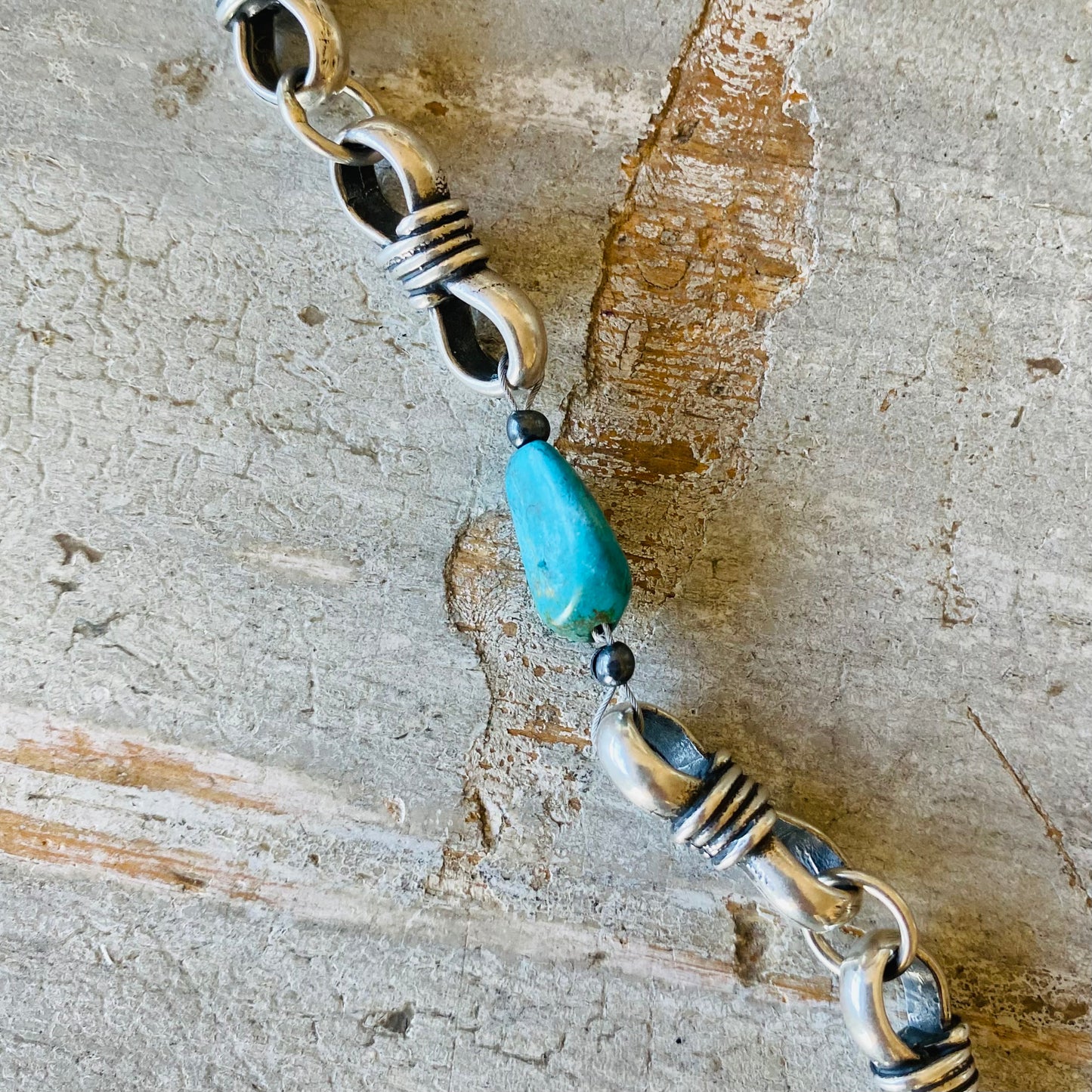 Navajo Sterling Silver & Turquoise Toggle Bracelet