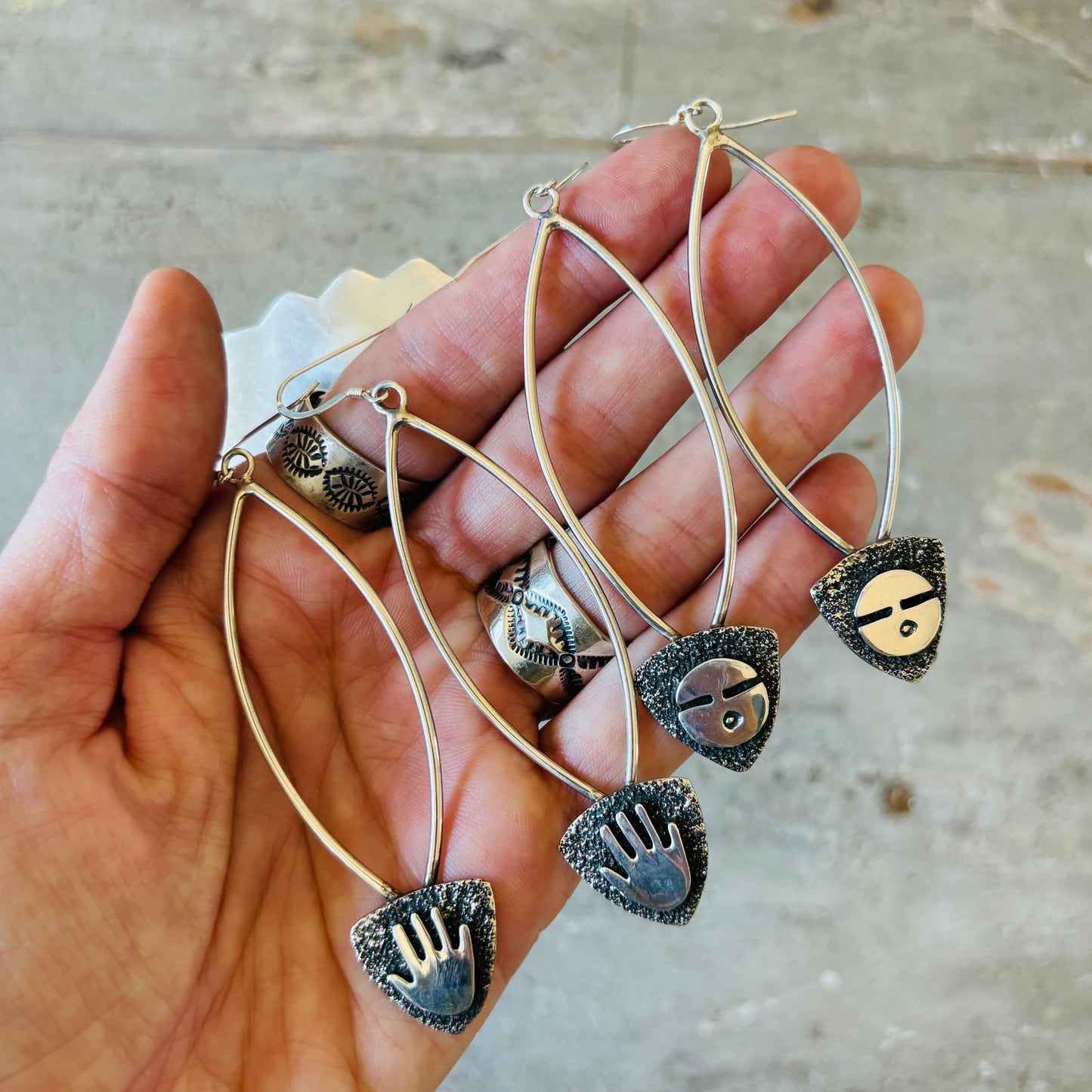 Navajo Alex Sanchez Sterling Silver Earrings