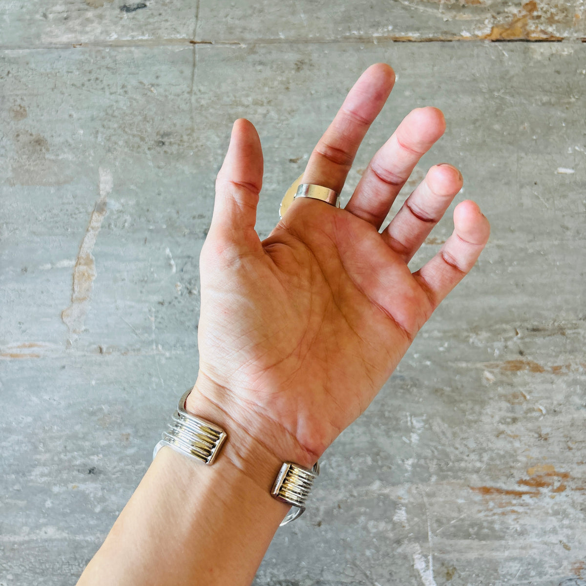 Navajo Ella Linkin Sterling Silver & Fox Turquoise Statement Ring