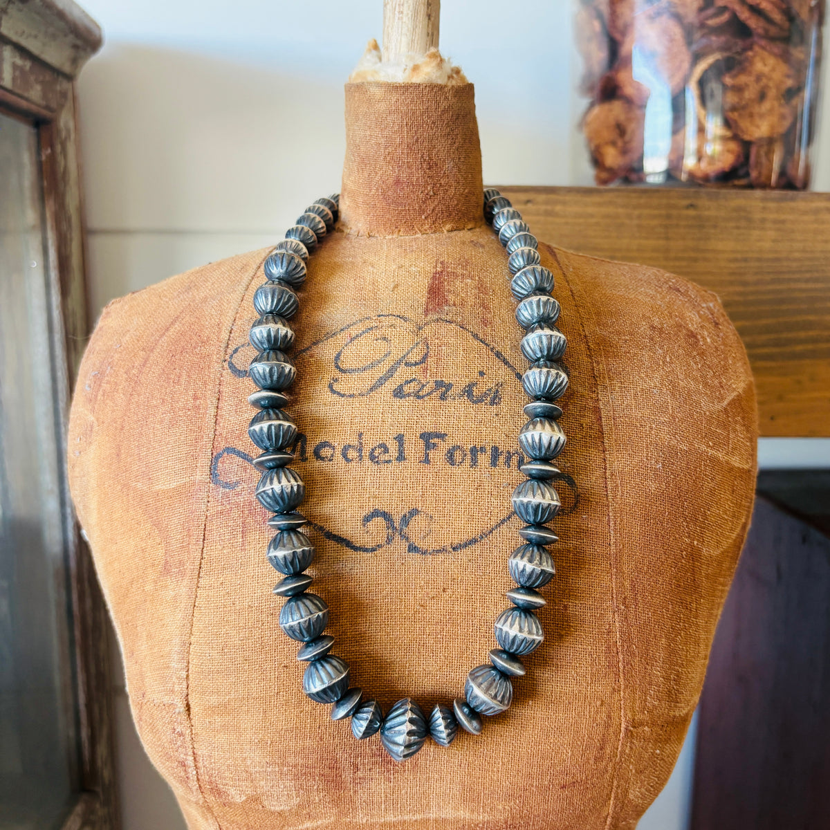 Navajo Virginia Tso Sterling Silver Handmade Pearls Necklace
