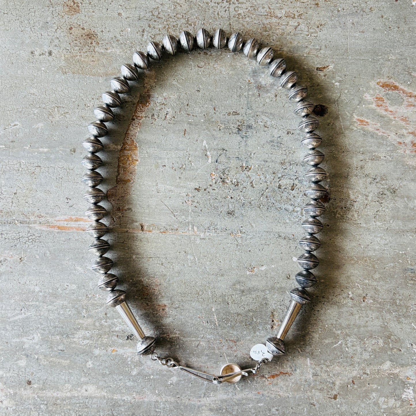 Navajo James McCabe Sterling Silver & Liberty Dime Beads Necklace