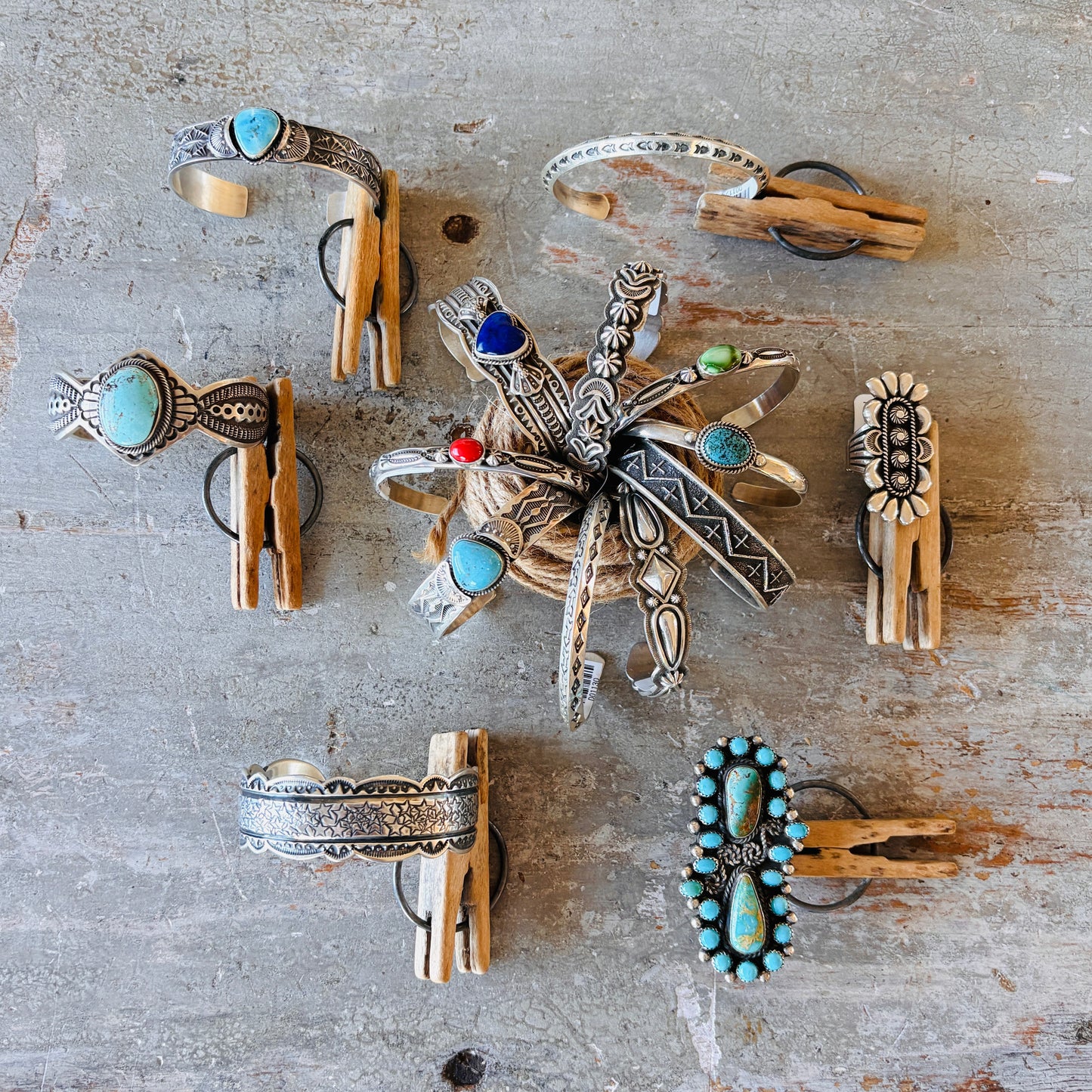 Navajo Aaron Anderson Crosses Tufa Cast Cuff