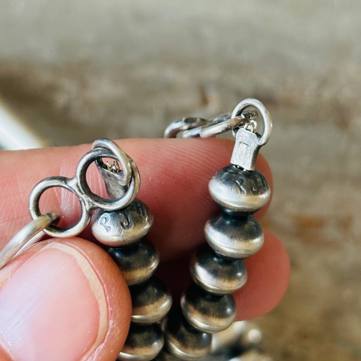 Navajo Preston Haley Sterling Silver Graduated Handmade Pearls Necklace