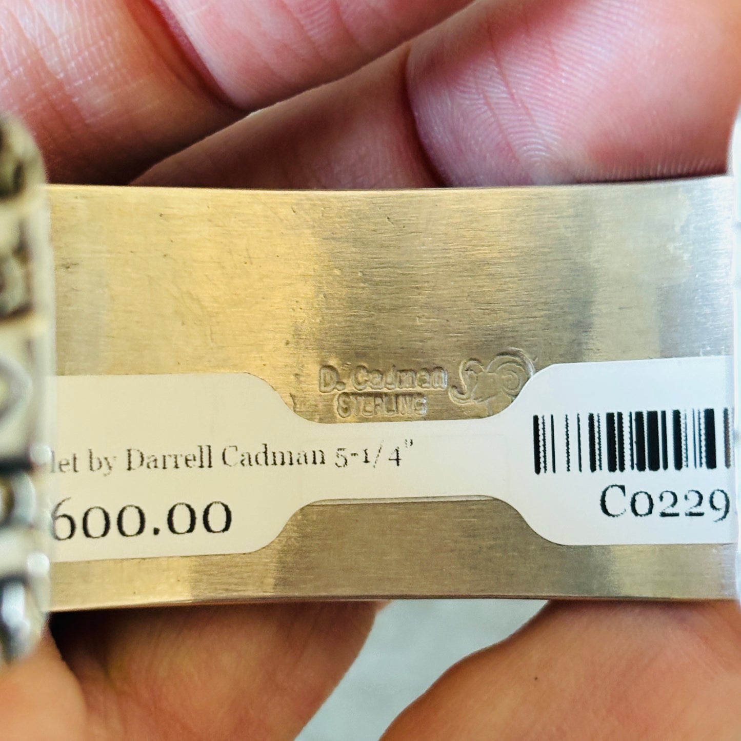 Navajo Darrell Cadman Sterling Silver & White Buffalo Hearts Stacker Cuff