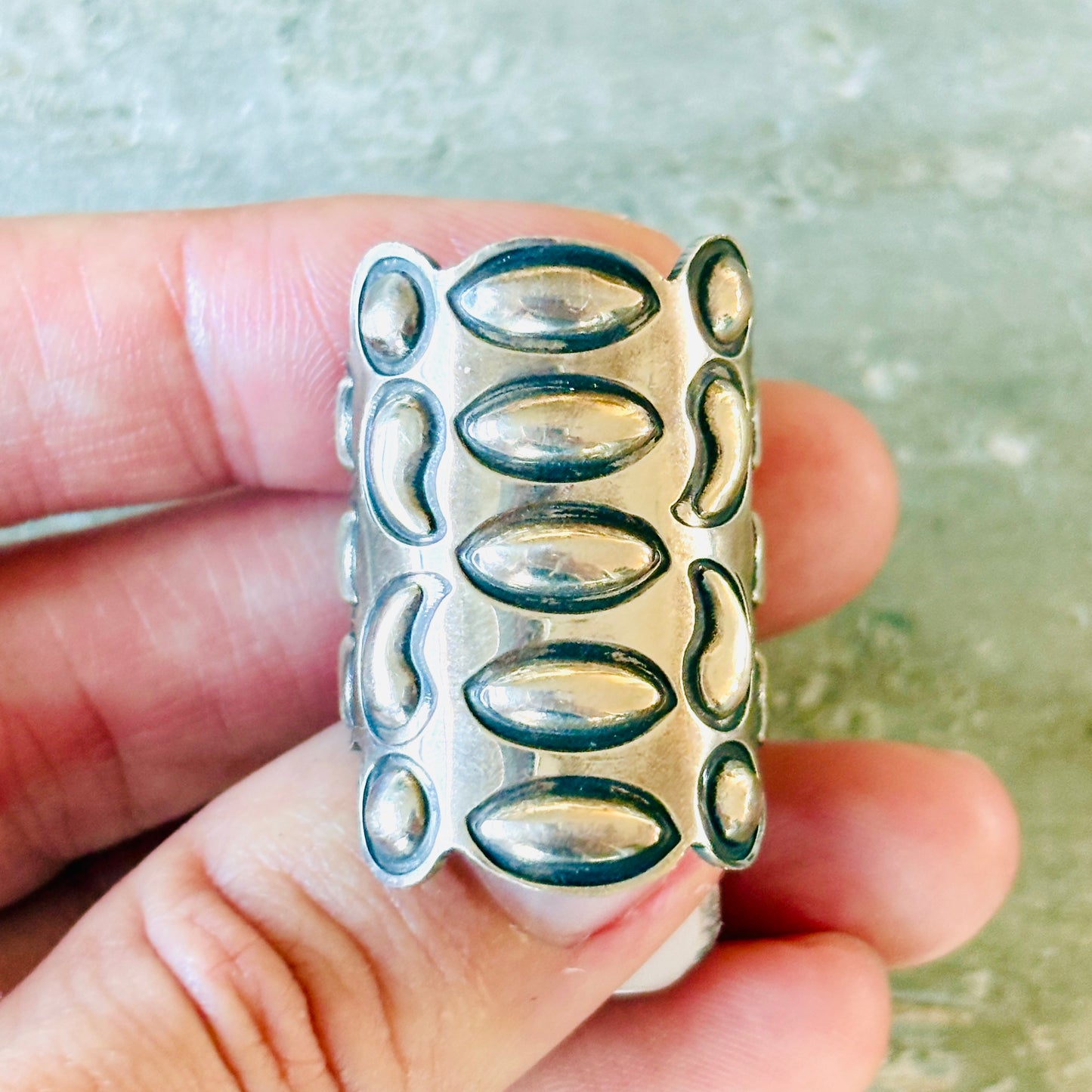 Navajo Alex Sanchez Sterling Silver Repousse Ring