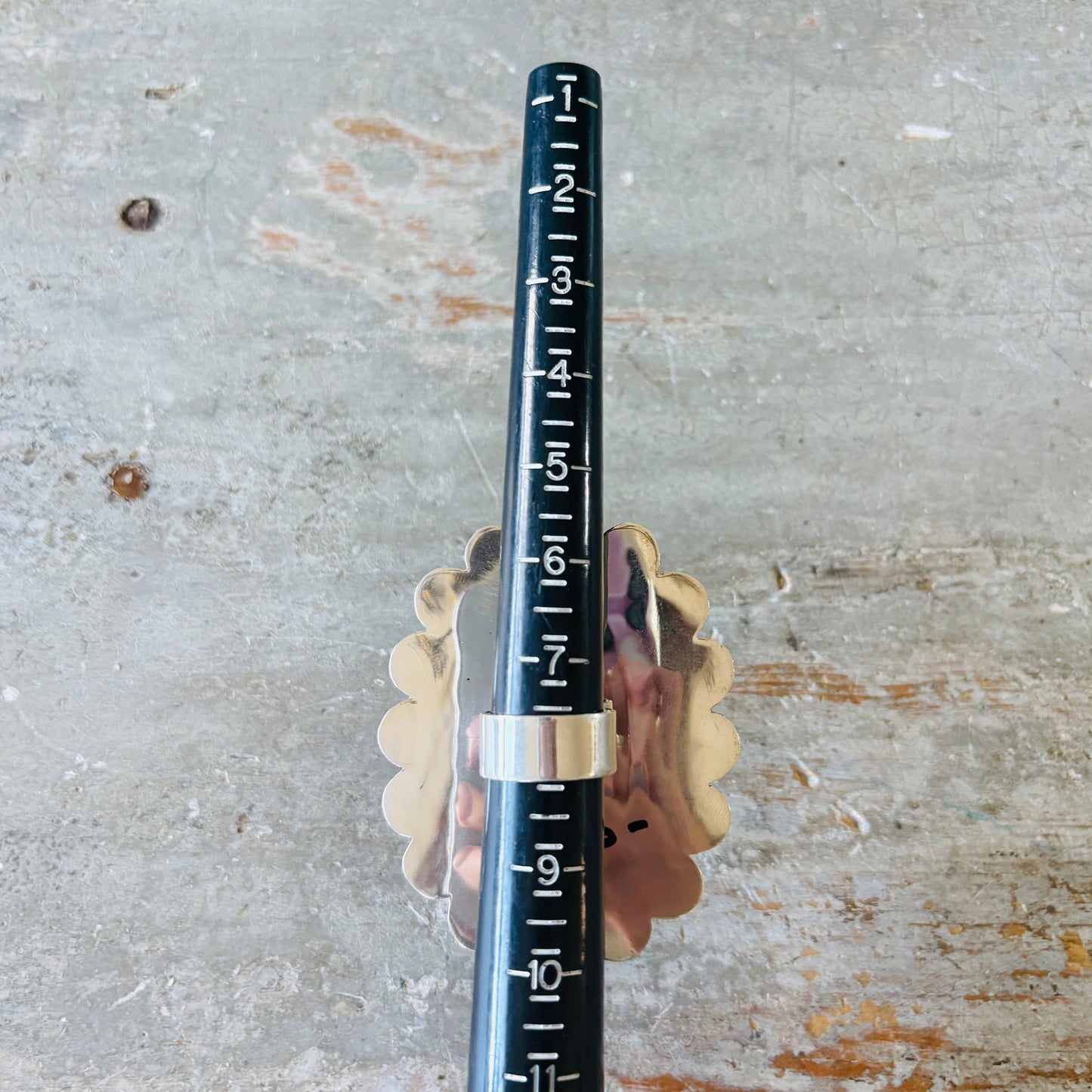 Navajo Hemerson Brown Sterling Silver & Kingman Turquoise Cluster Ring