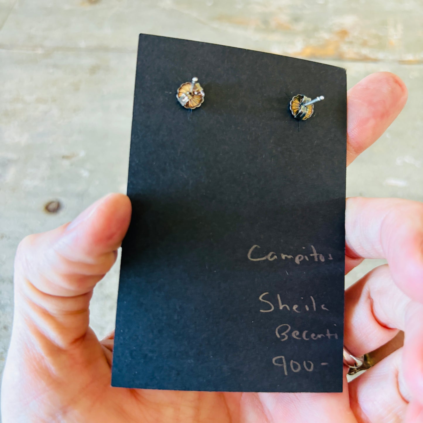 Navajo Sheila Becenti Sterling Silver & Campitos Turquoise Statement Earrings