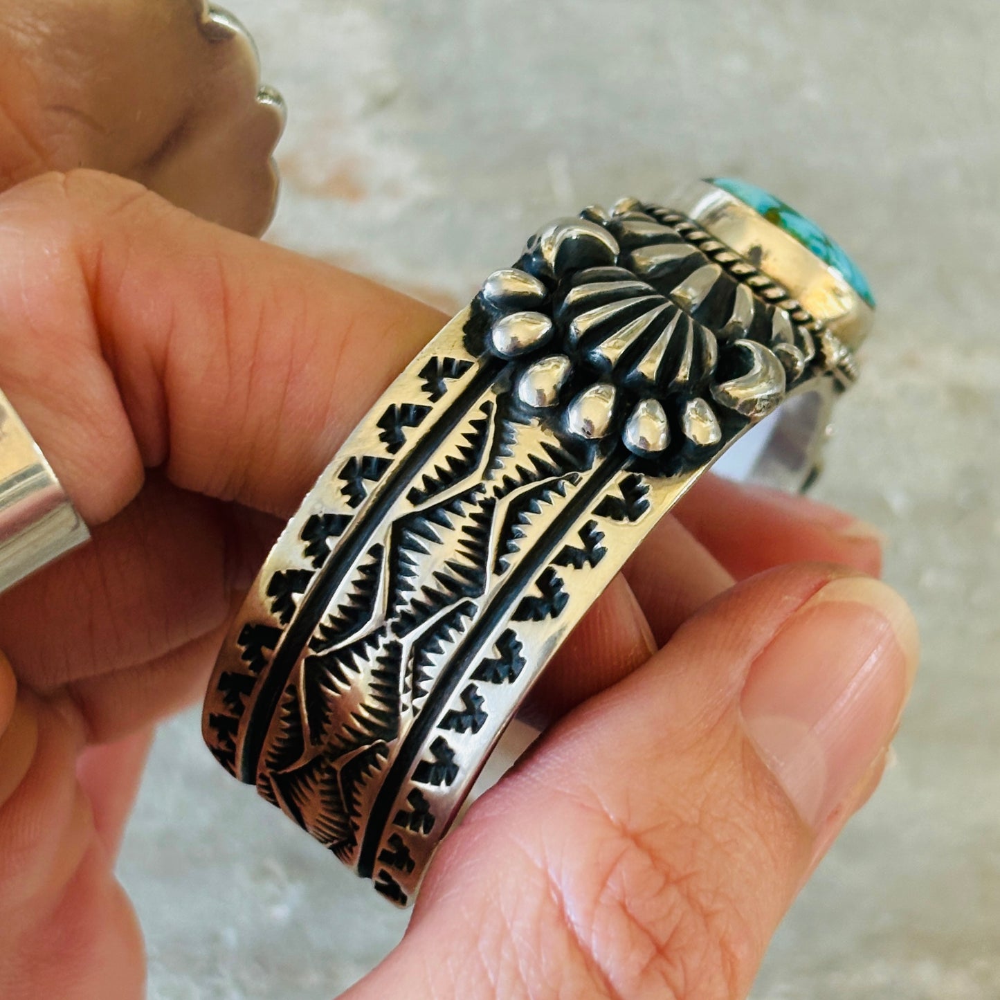 Navajo Tsosie Willie Sterling Silver & Web Kingman Stacker Cuff