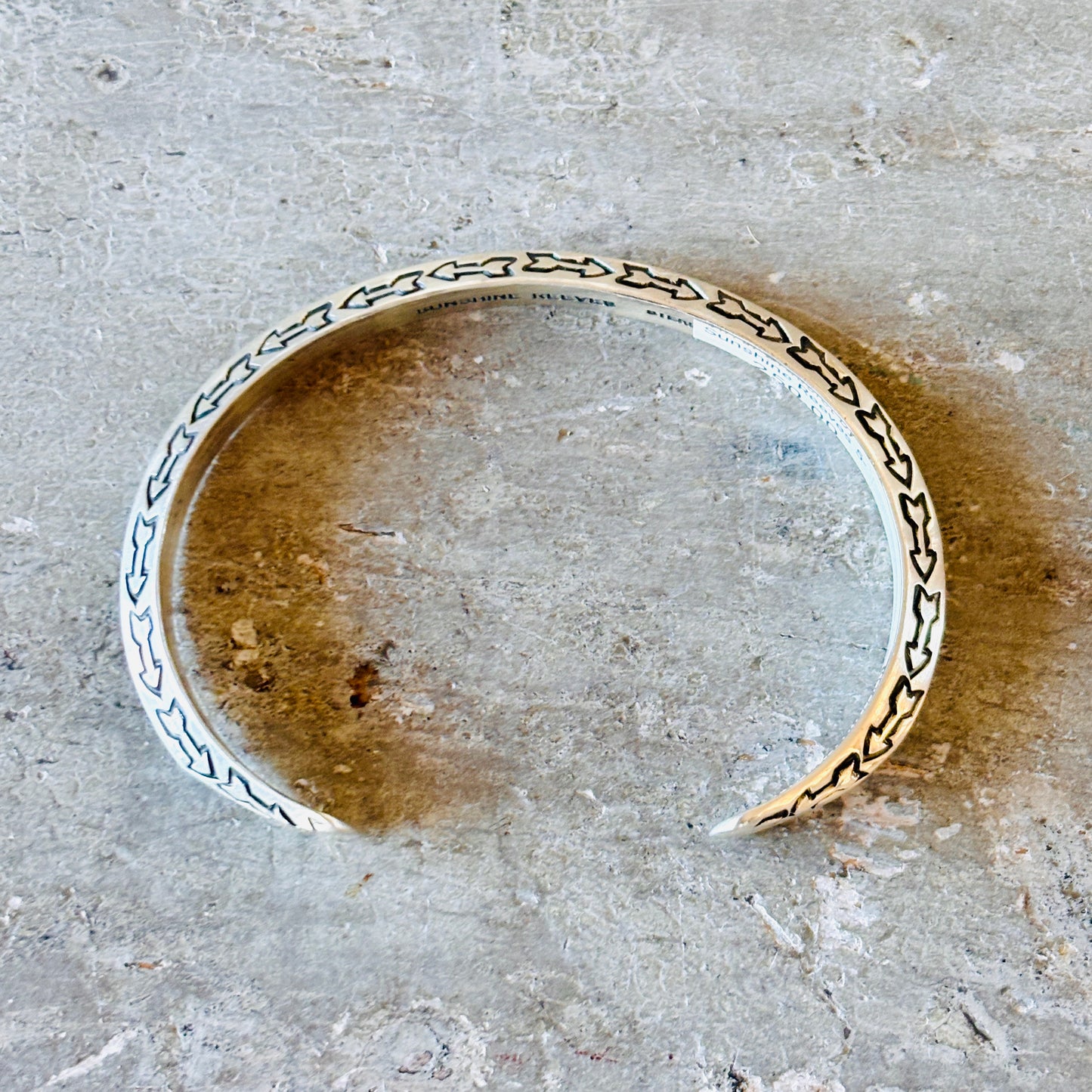 Navajo Sunshine Reeves Sterling Silver Arrowhead Cuff