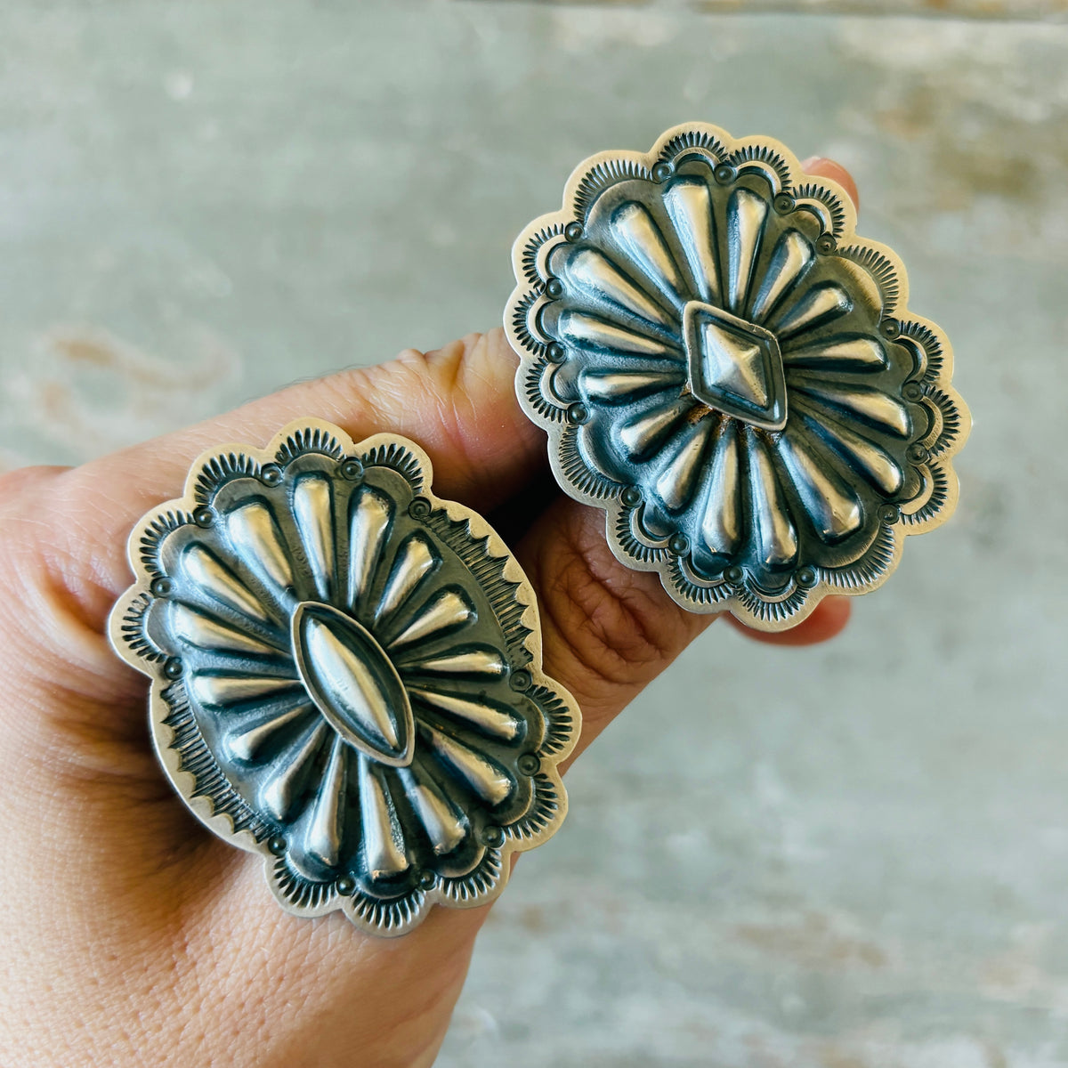 Navajo Arnold Goodluck Sterling Silver Concho Ring