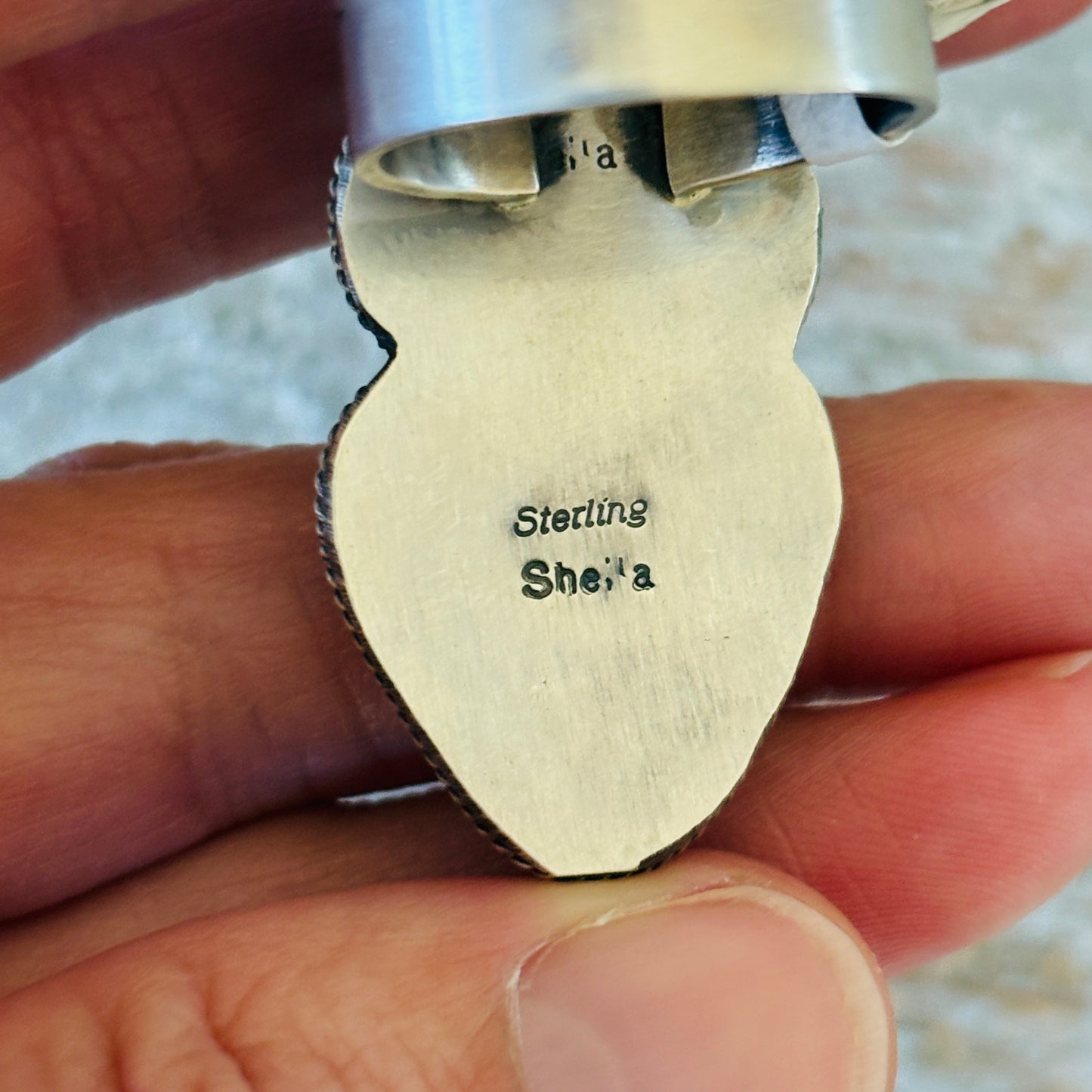 Navajo Sheila Becenti Sterling Silver & Golden Hills Four Stone Ring