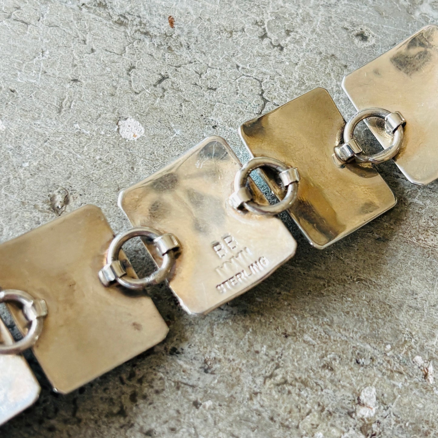 Navajo Nakai Bernice Bonney Sterling Silver & Kingman Turquoise Panel Bracelet