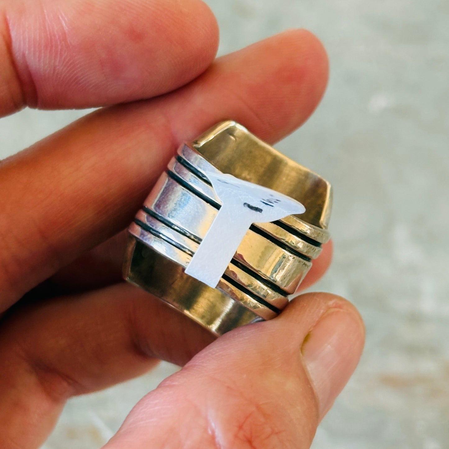Navajo Kee Yazzie Sterling Silver & Egyptian Turquoise Ring