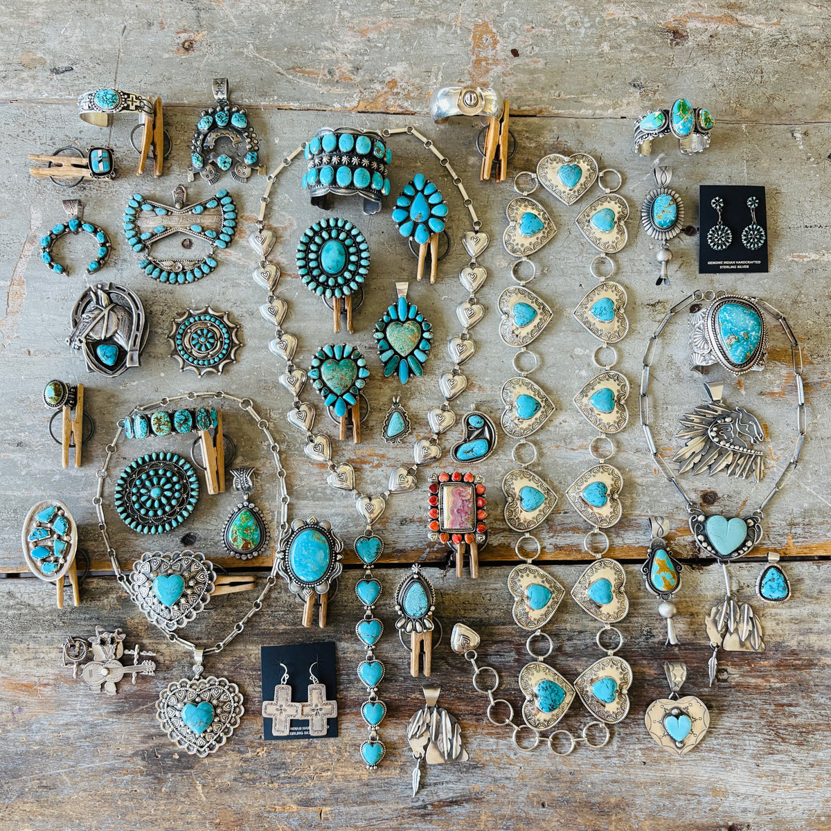 Navajo Shawn Cayatineto Sterling Silver & Turquoise Yei Statement Pendant